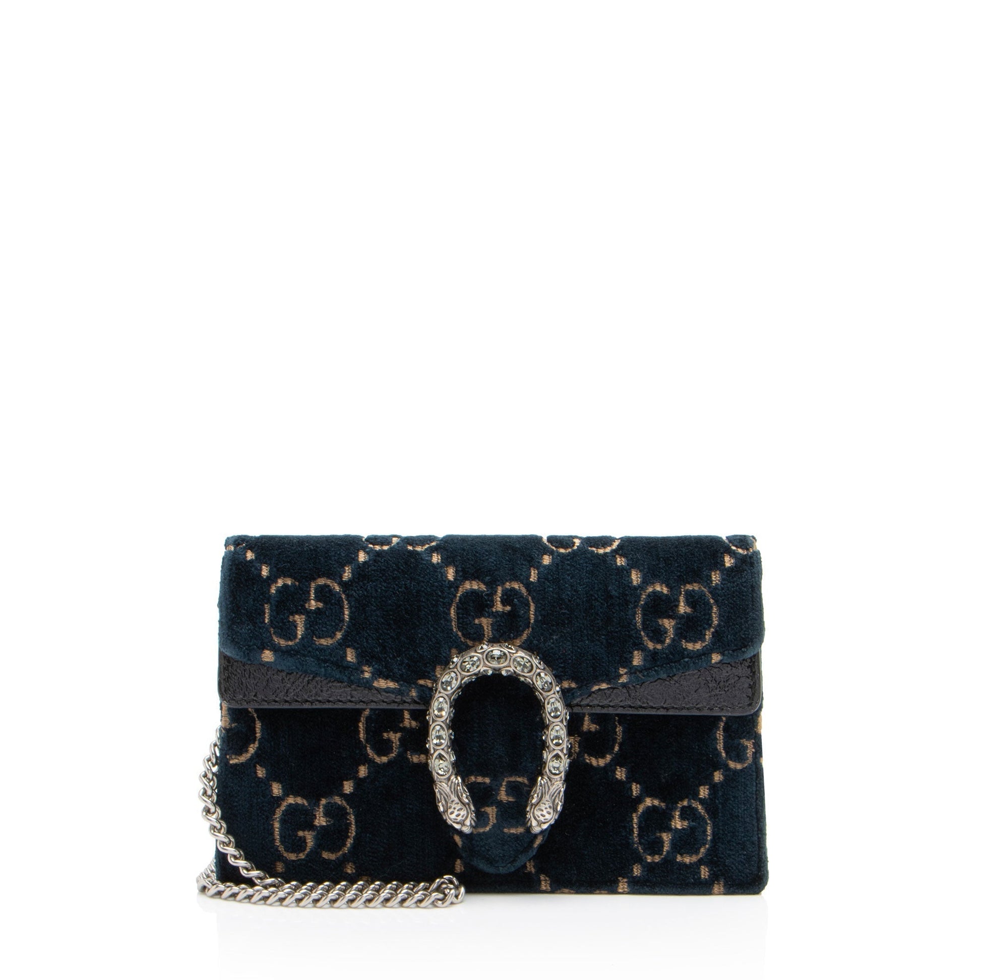 Gucci GG Velvet Dionysus Super SHF-zrKSbu Leather Blue Mini Crossbody Bag