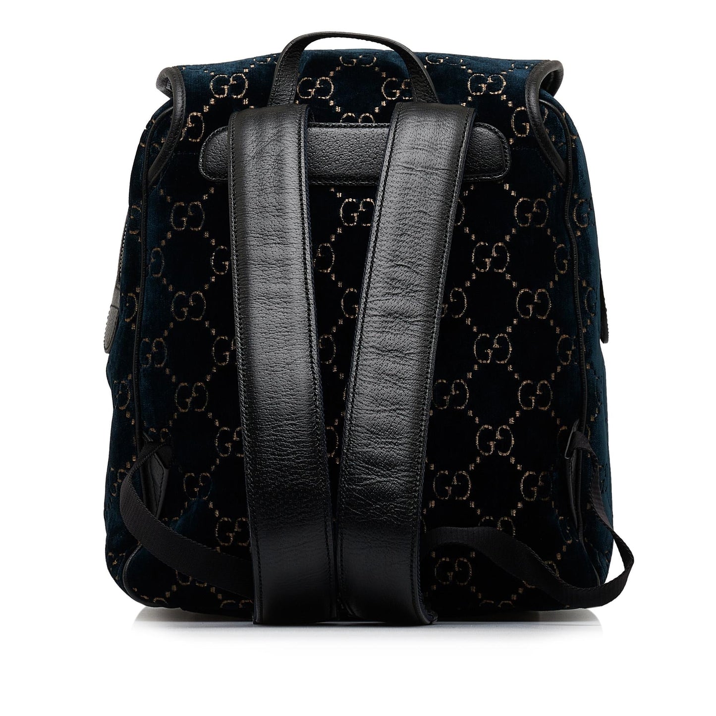 Gucci GG Velvet Double Buckle Backpack Calf Blue