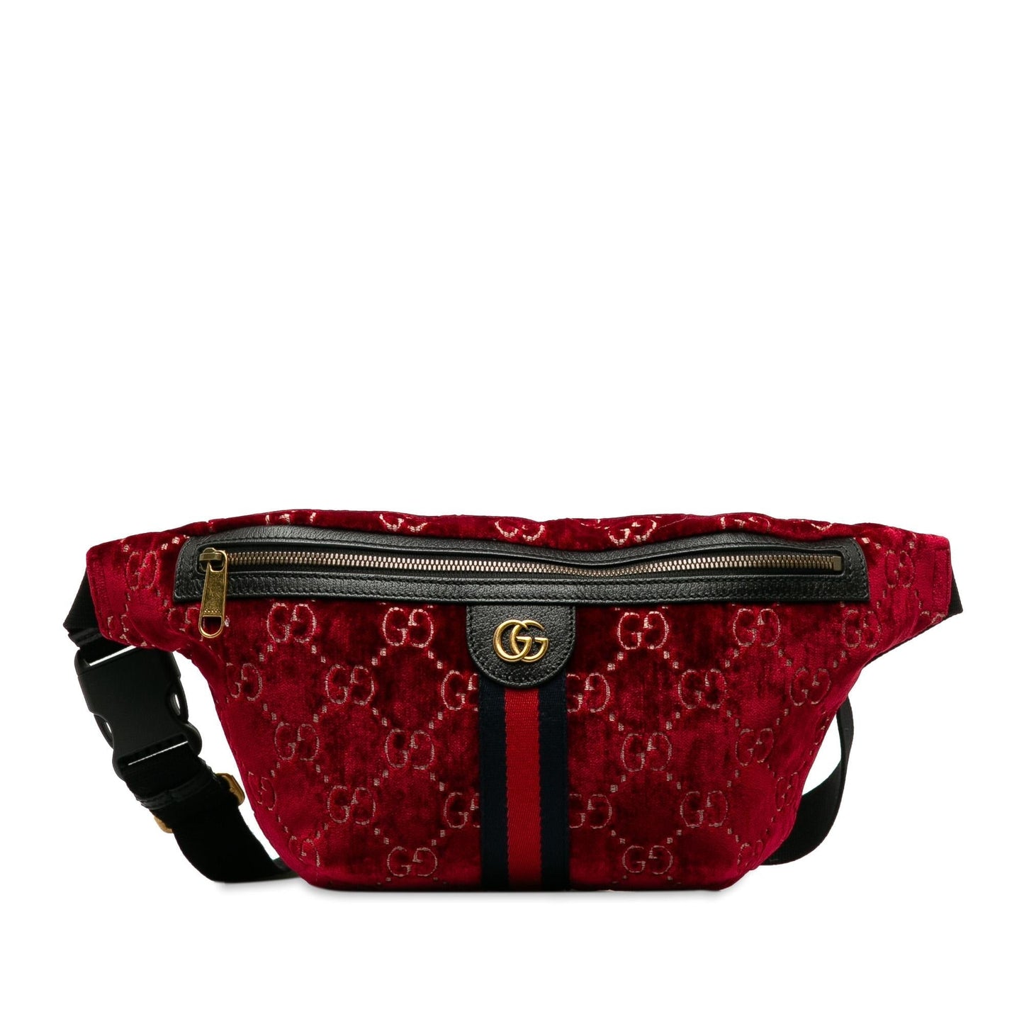 Gucci GG Velvet Ophidia Belt SHG-vPMoAs Calf Red Accessory
