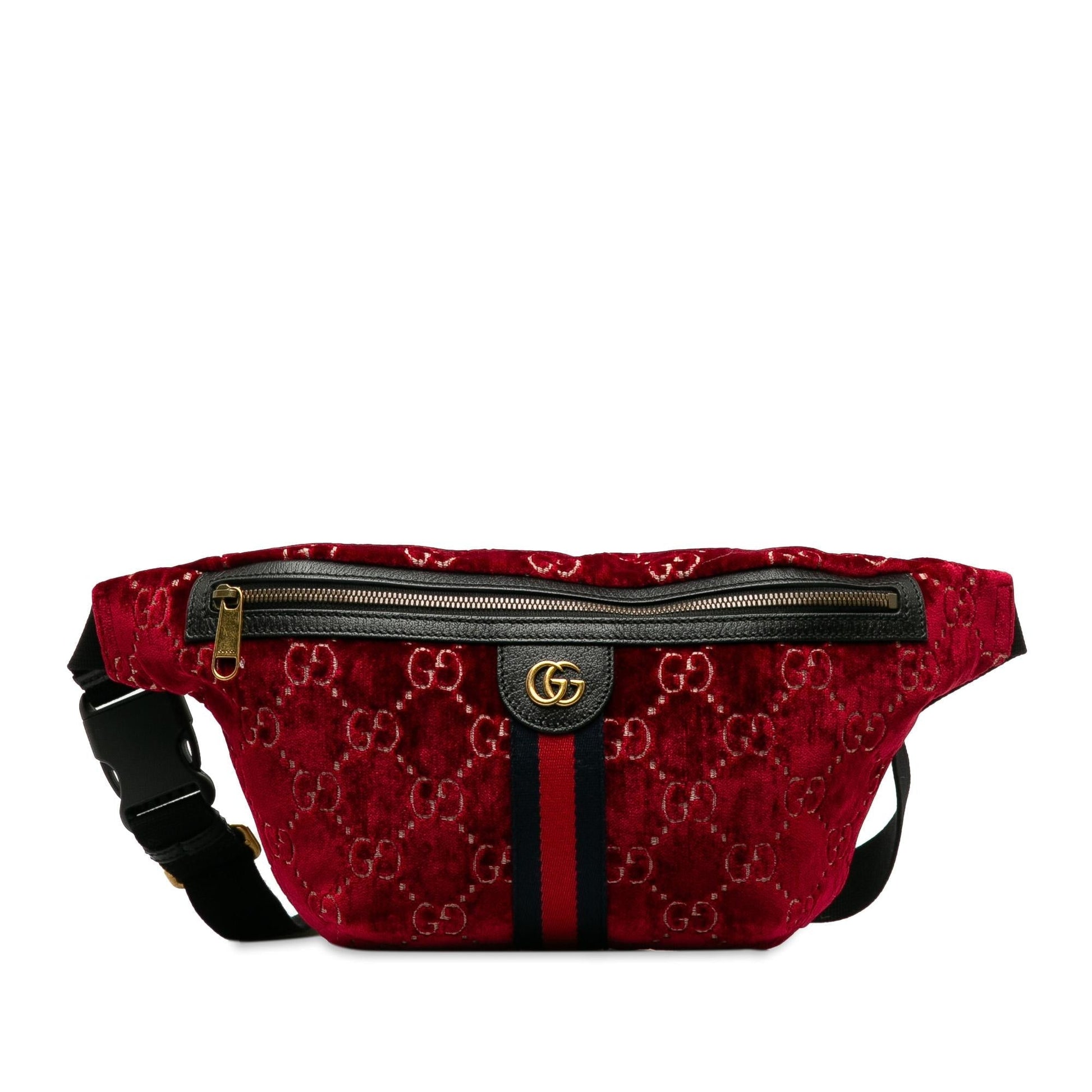 Gucci GG Velvet Ophidia Belt SHG-vPMoAs Calf Red Accessory