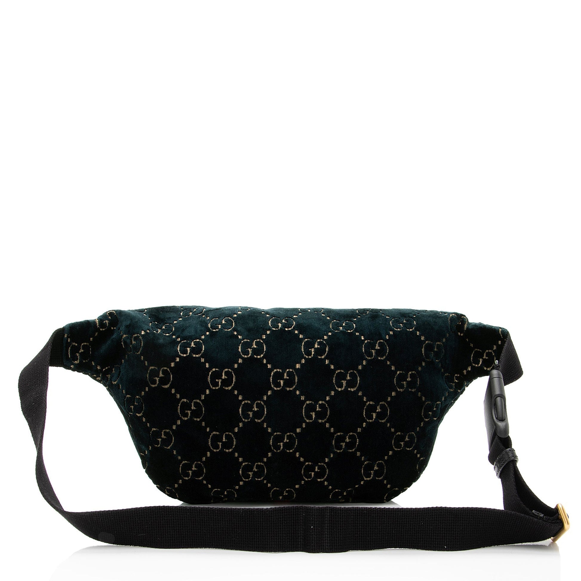 Gucci GG Velvet Ophidia Belt Leather Nylon Blue Accessory