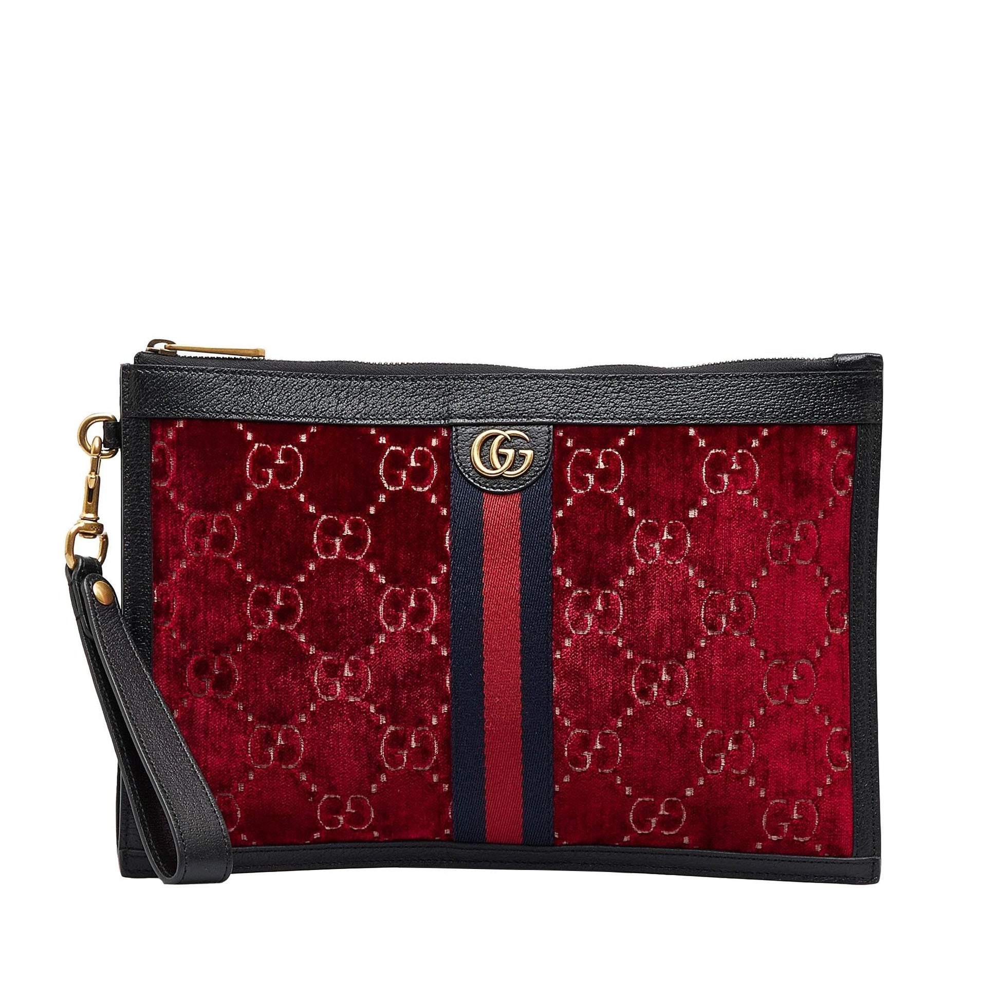 Gucci GG Velvet Ophidia SHG-0Q4r1S Red Clutch Bag