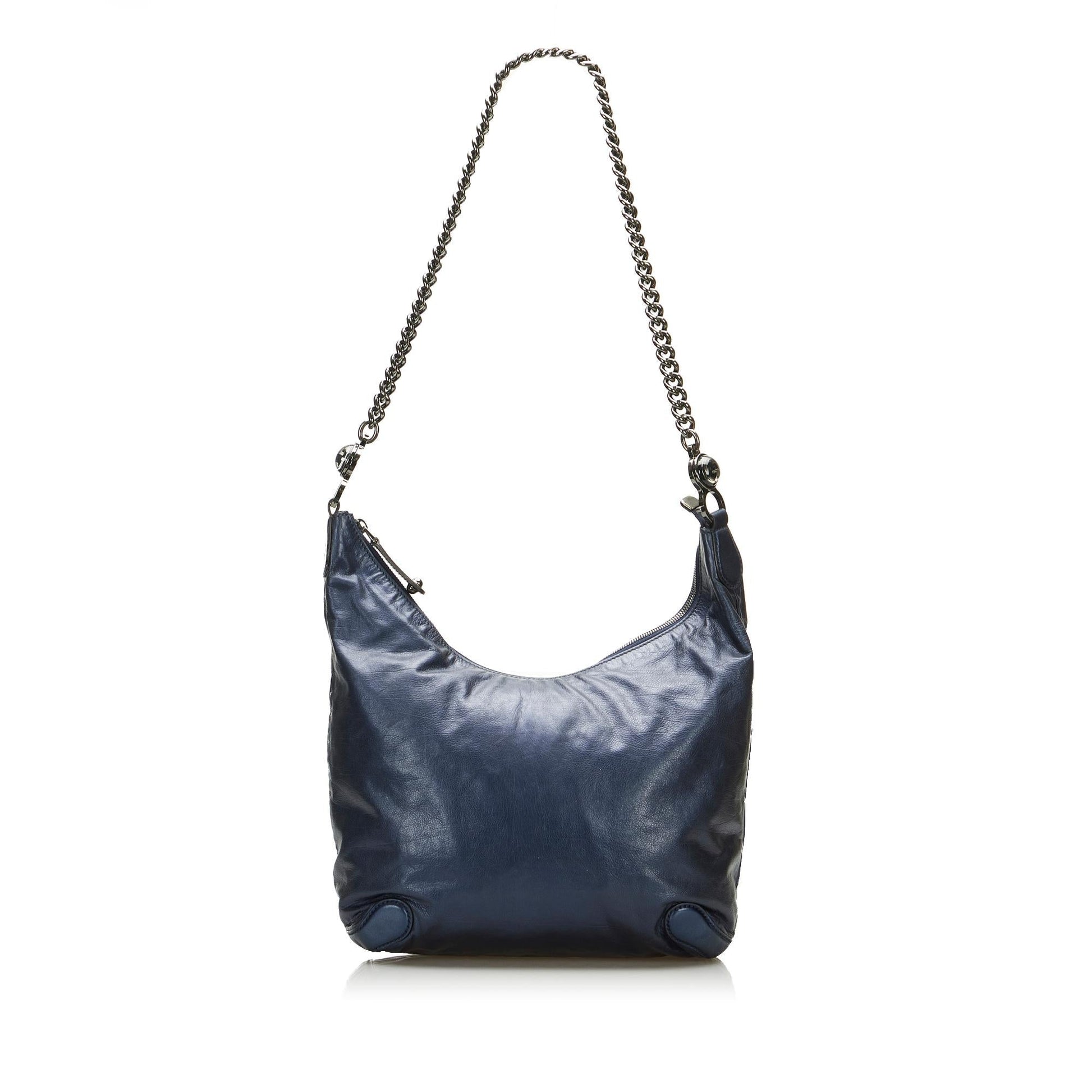 Gucci Galaxy SHG-xInjFT Calf Blue Chain Shoulder Bag