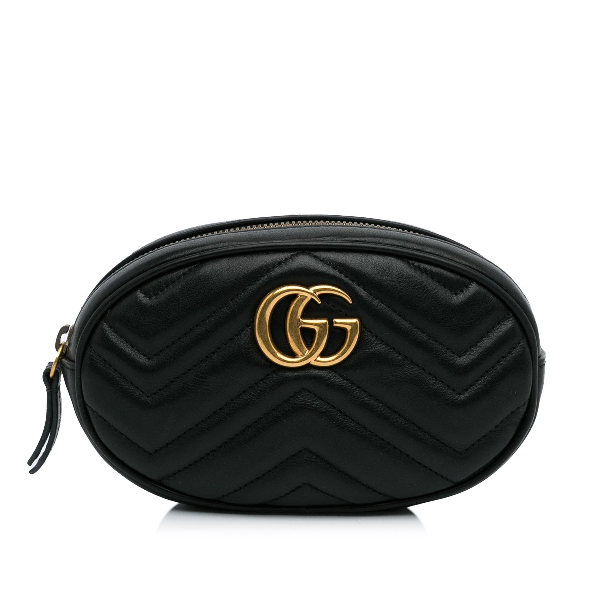 Gucci Gg Marmont Belt SHG-dCtFN0 Matelasse Calf Black Accessory