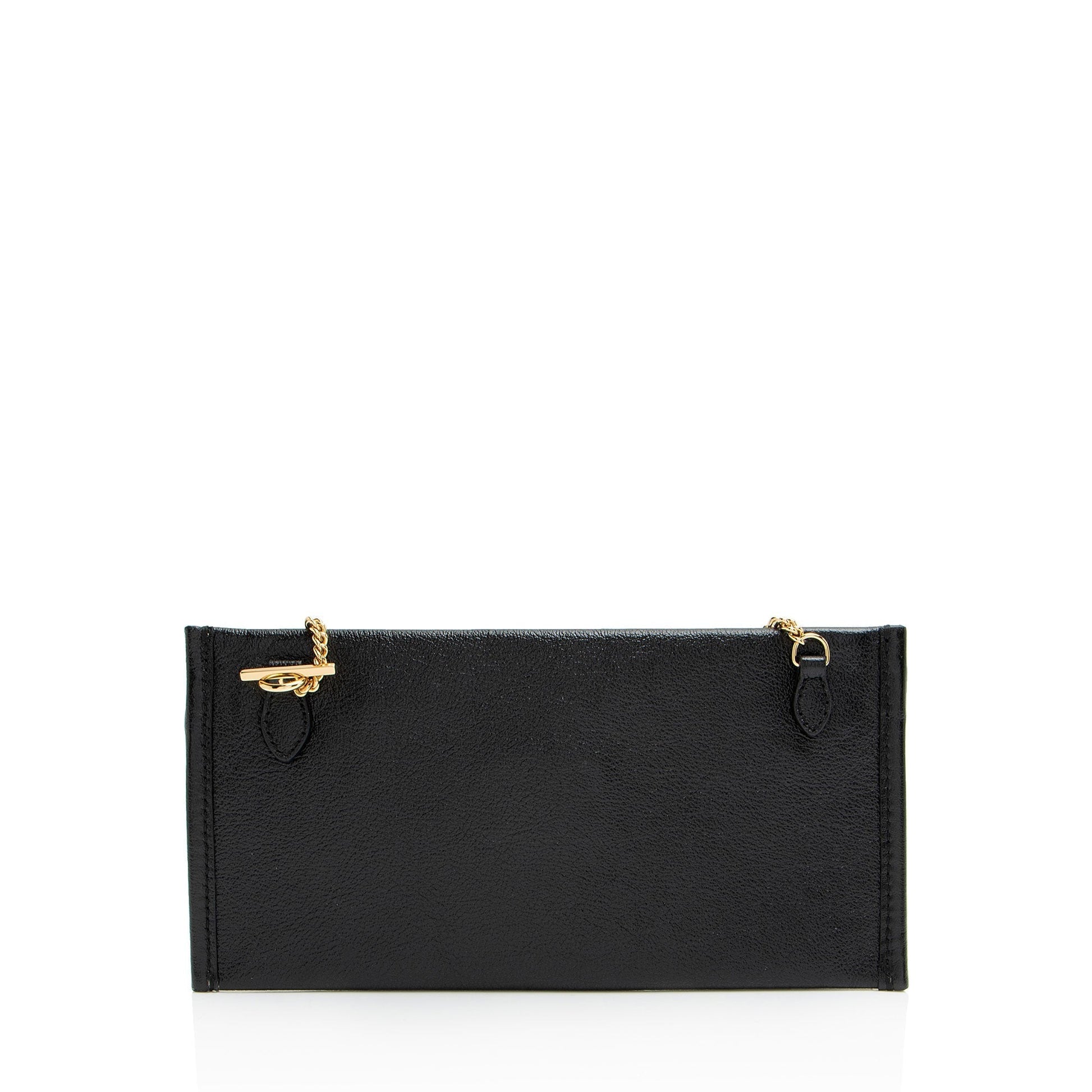 Gucci Glazed Pochette Leather Black Clutch Bag