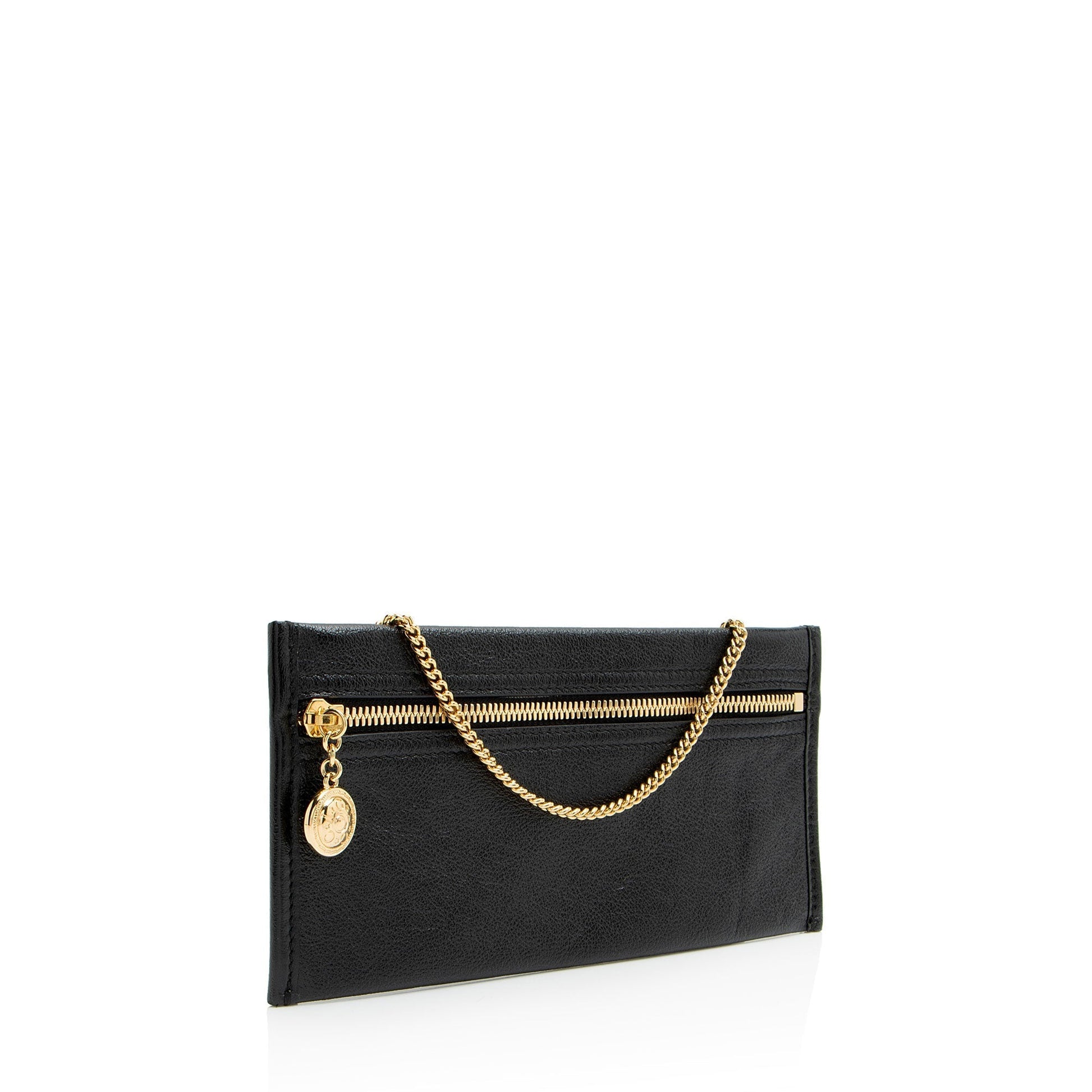 Gucci Glazed Pochette Leather Black Clutch Bag