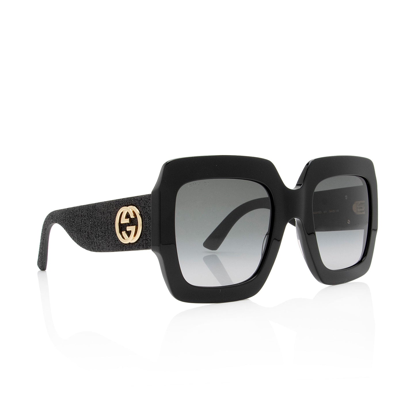 Gucci Glitter Interlocking G Square Sunglasses Black Accessory