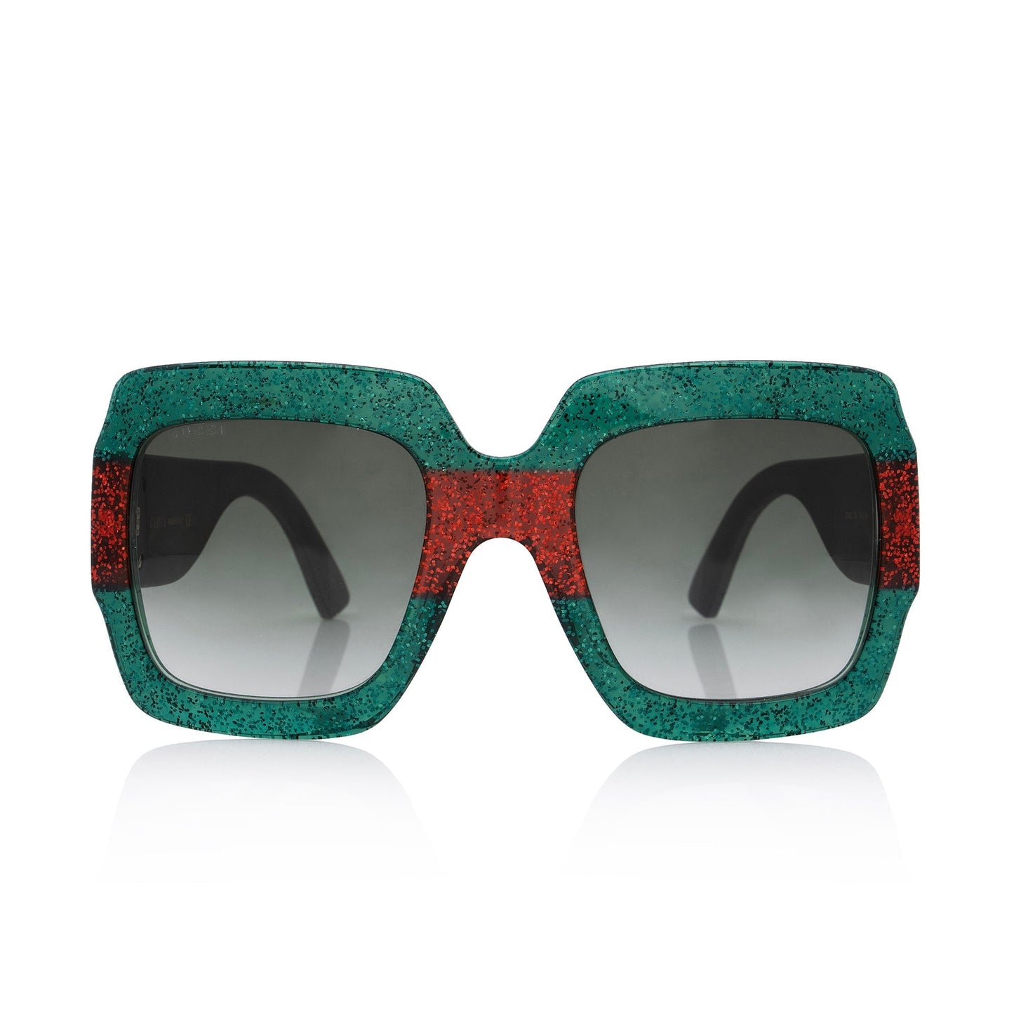 Gucci Glitter Web Interlocking G Square Red Green Accessory