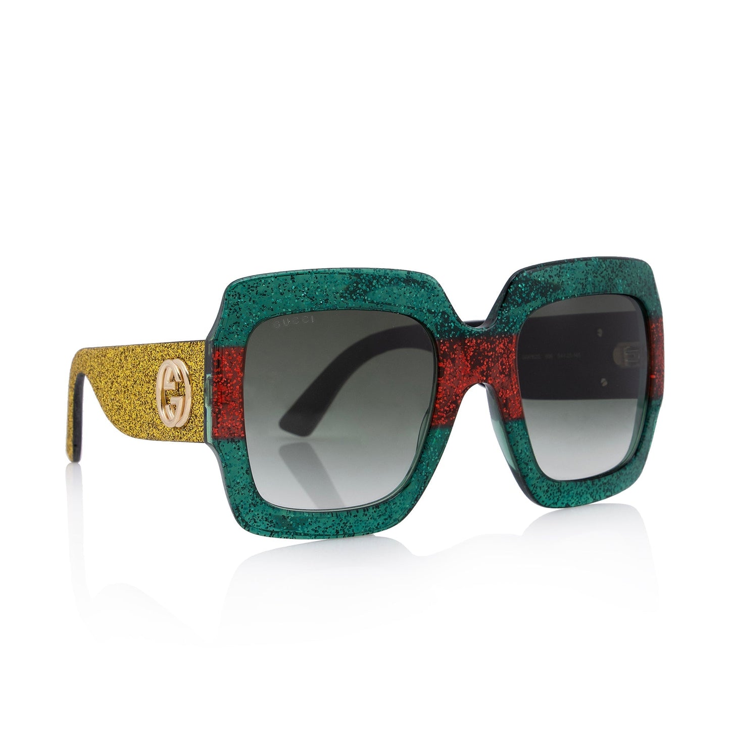 Gucci Glitter Web Interlocking G Square Red Green Accessory