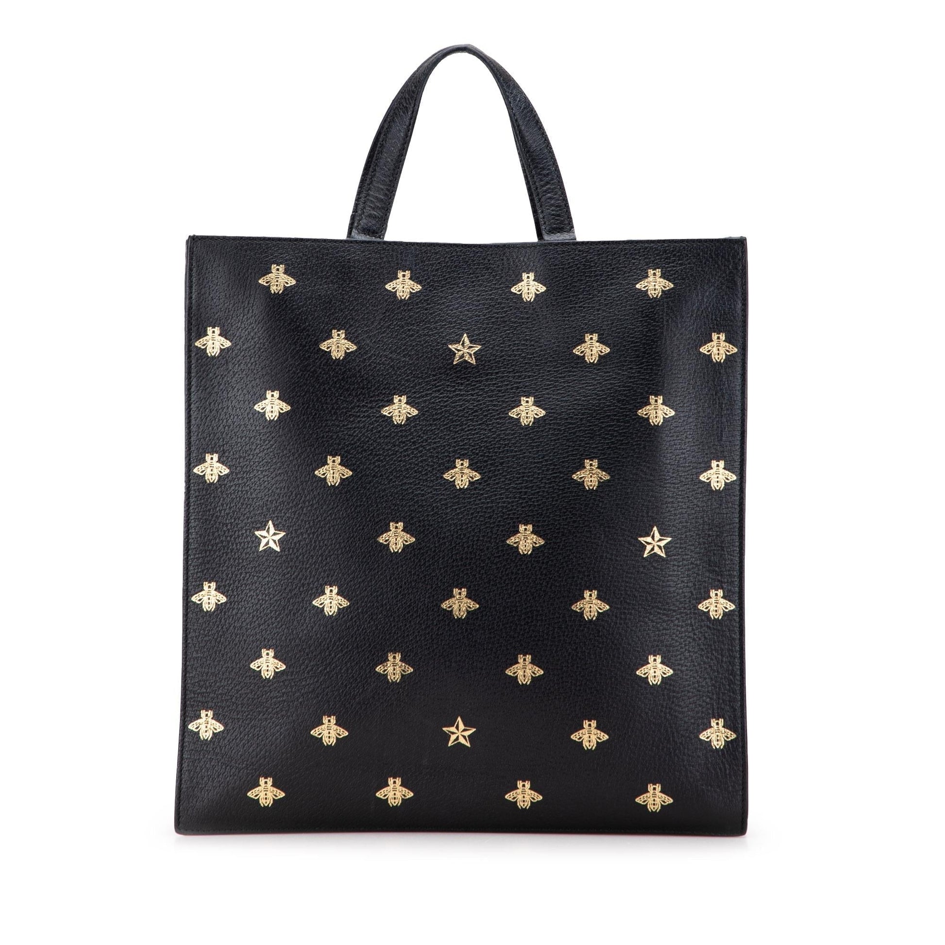 Gucci Grained Bee Star Vertical Calfskin Tote Bag