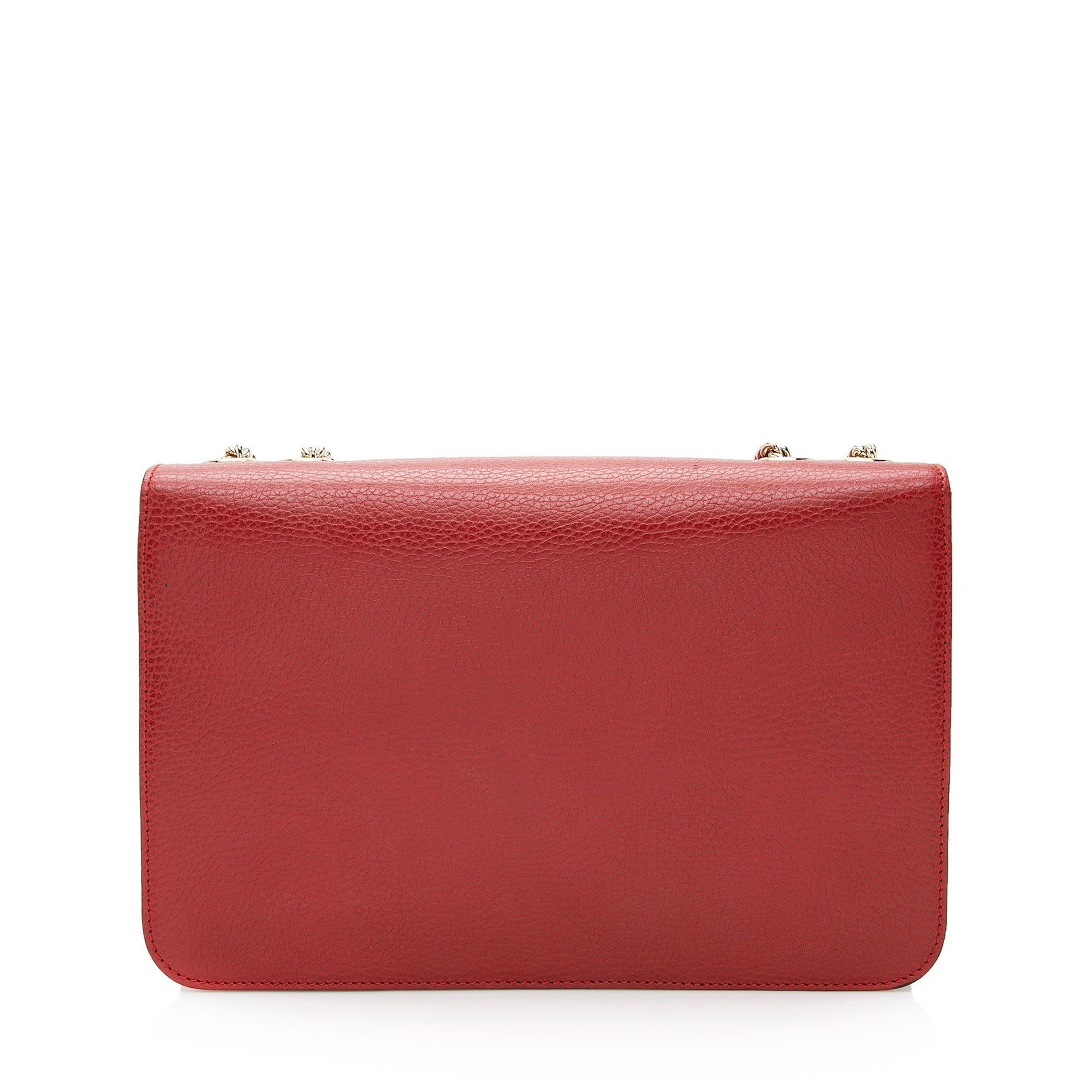 Gucci Grained Interlocking G SHF Calfskin Red Medium Crossbody Bag