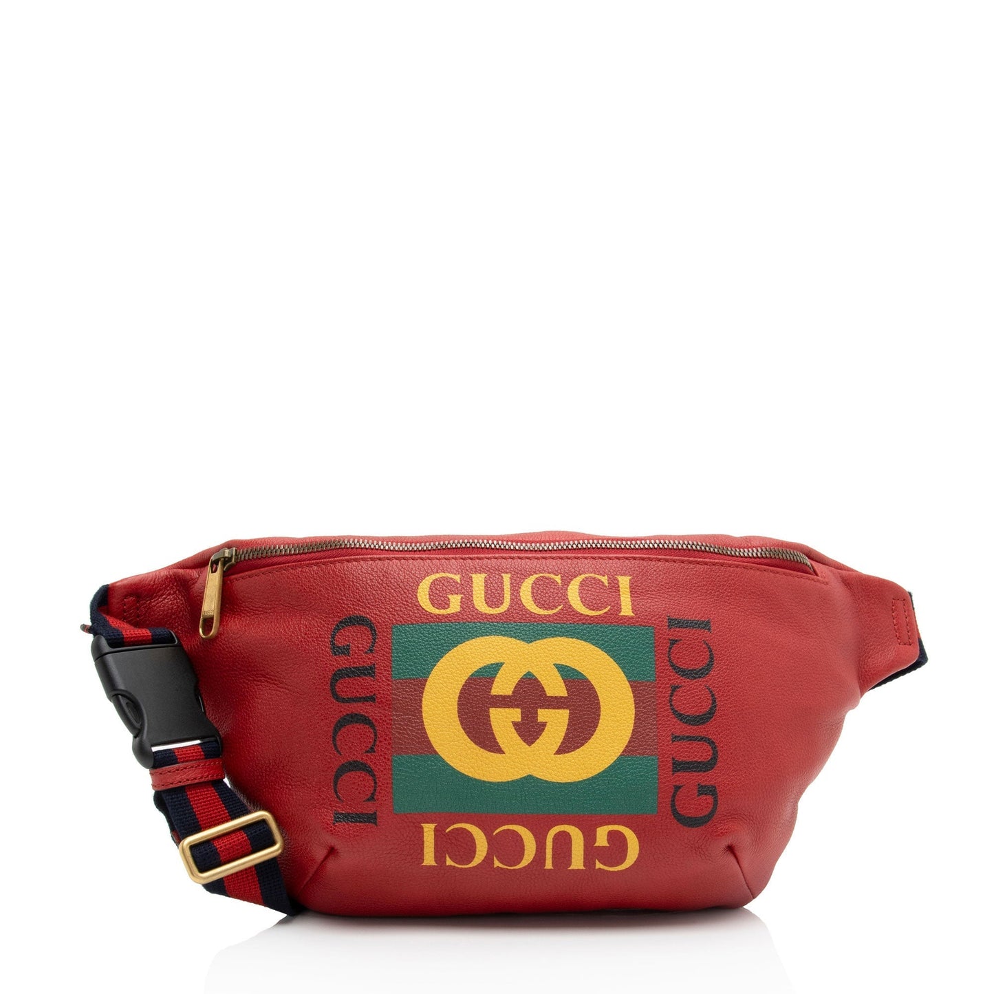 Gucci Logo Belt SHF-zCvF0J Leather Calfskin Red Large Accessory