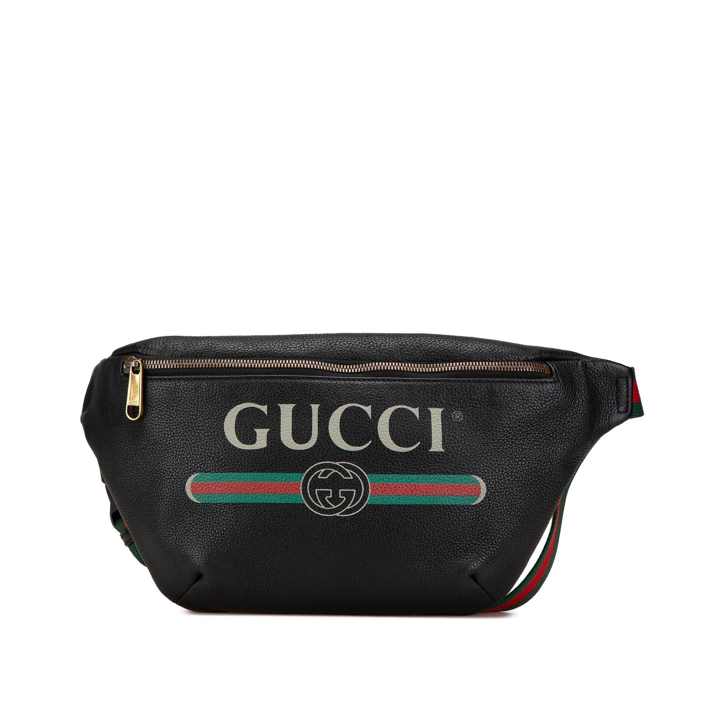 Gucci Grained Belt Calf Calfskin Black Logo Accessory Bag 1