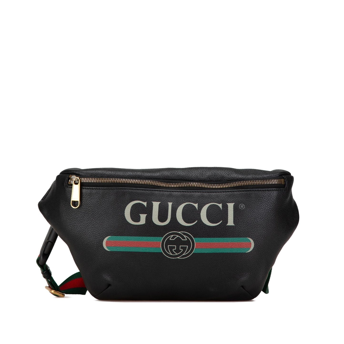 Gucci Grained Belt Calf Calfskin Black Logo Accessory Bag 3