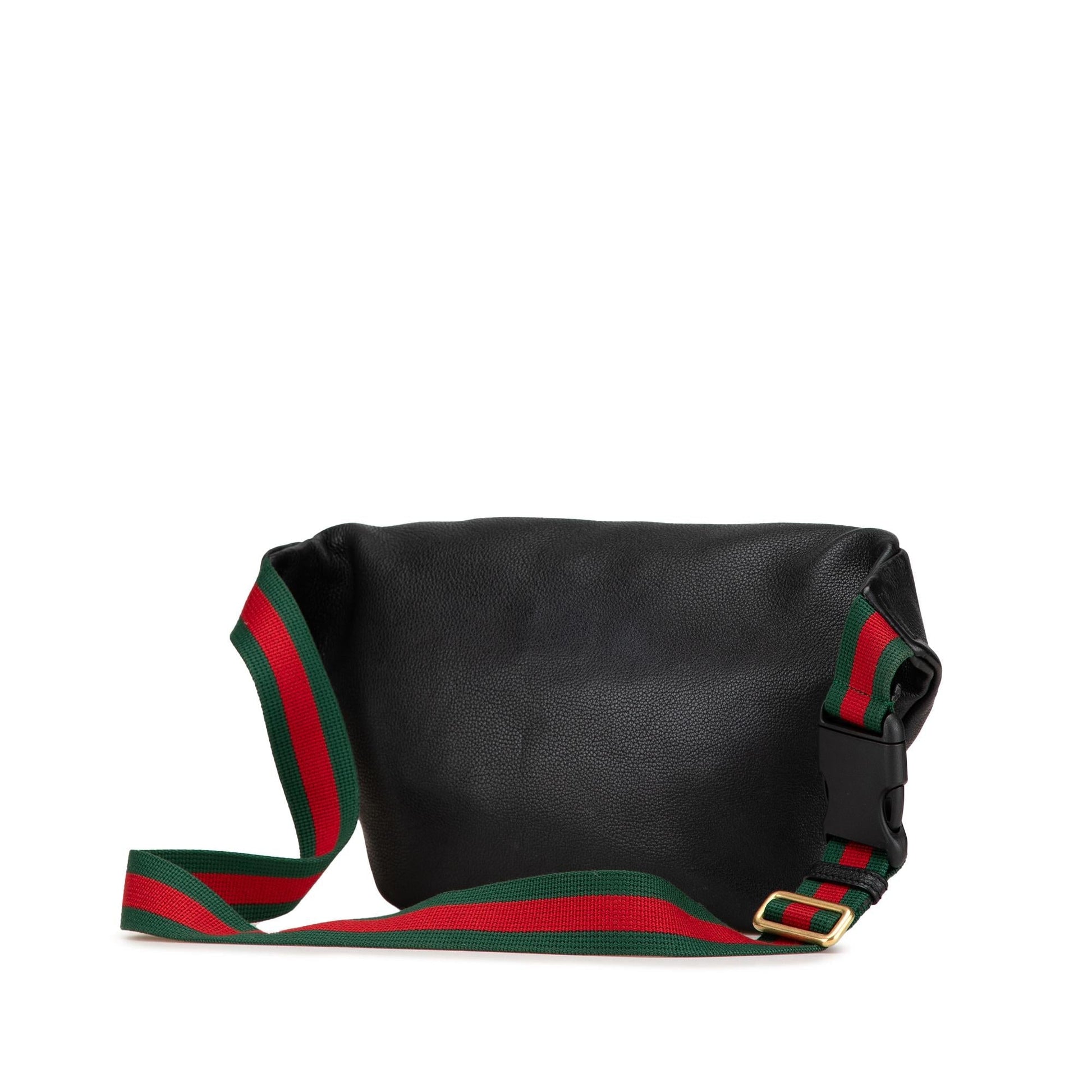 Gucci Grained Belt Calf Calfskin Black Logo Accessory Bag 3