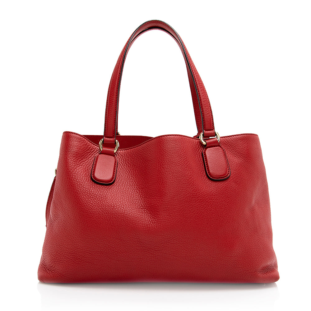 Gucci Grained Soho Working SHF Leather Red Tote Bag