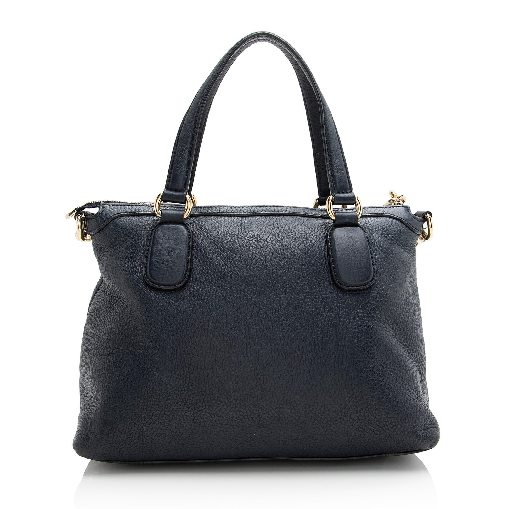 Gucci Grained Soho Working SHF Leather Blue Tote Bag