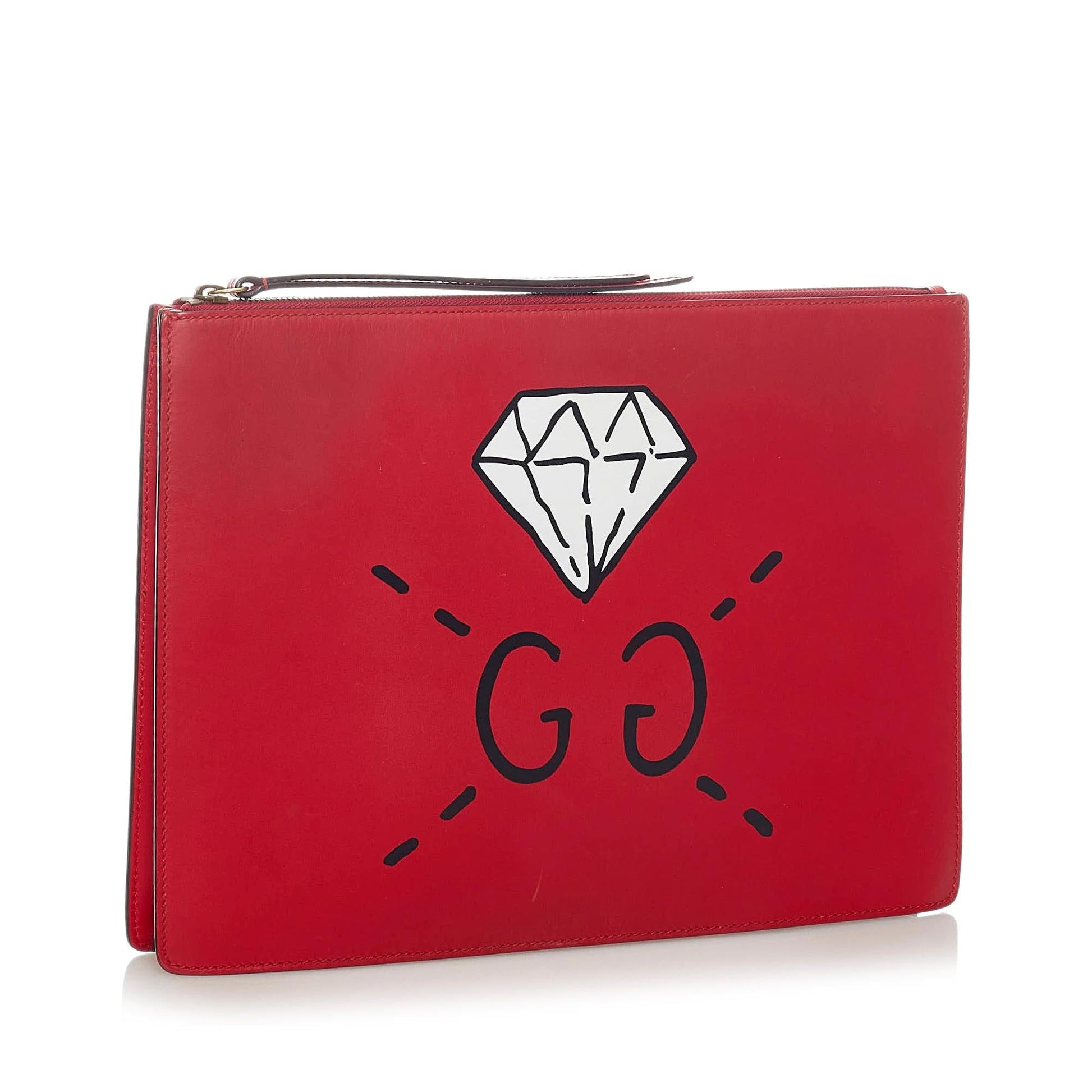 Gucci Ghost Messenger SHG Leather Calf Red Crossbody Bag