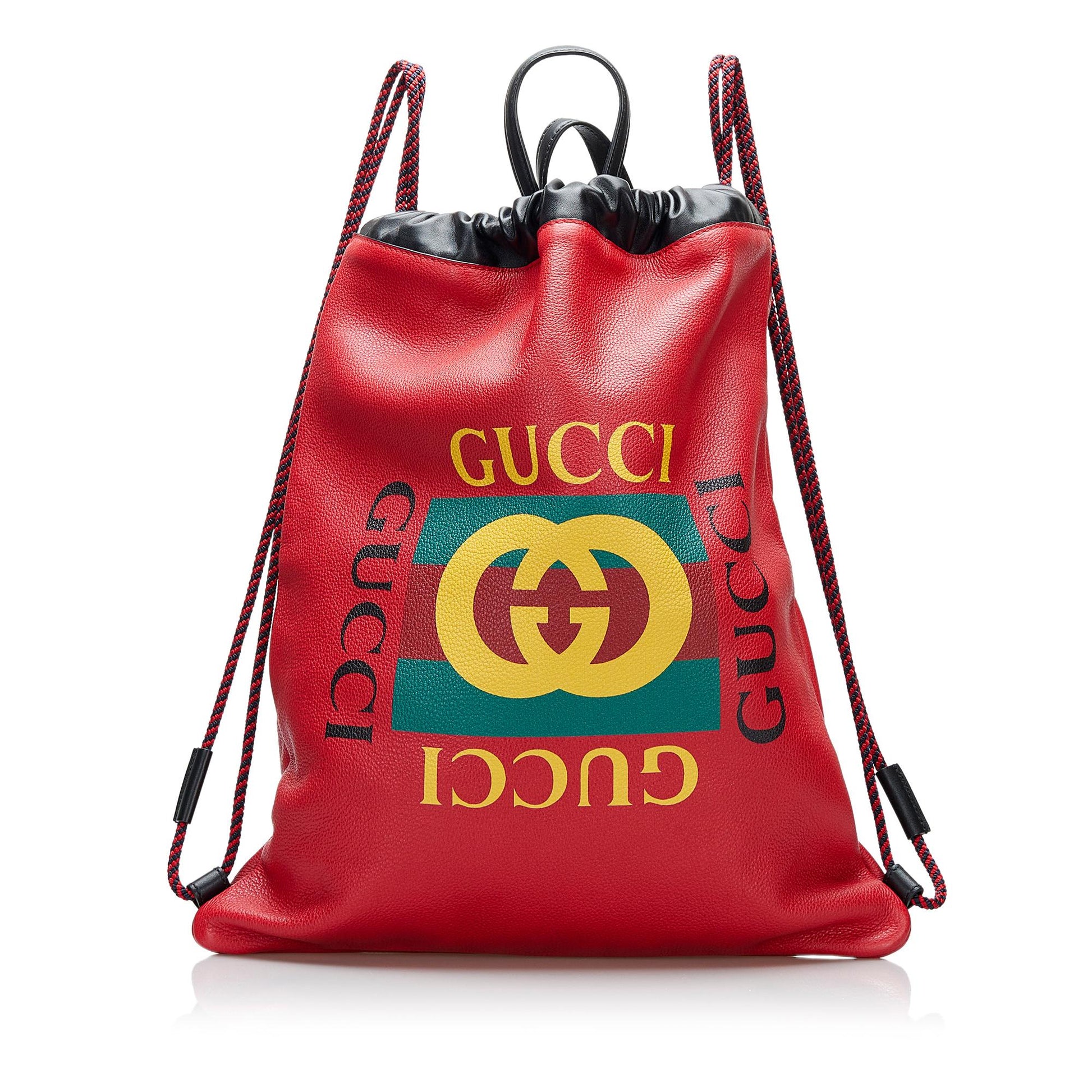 Gucci Backpack SHG-WNOeip Calf Red Logo