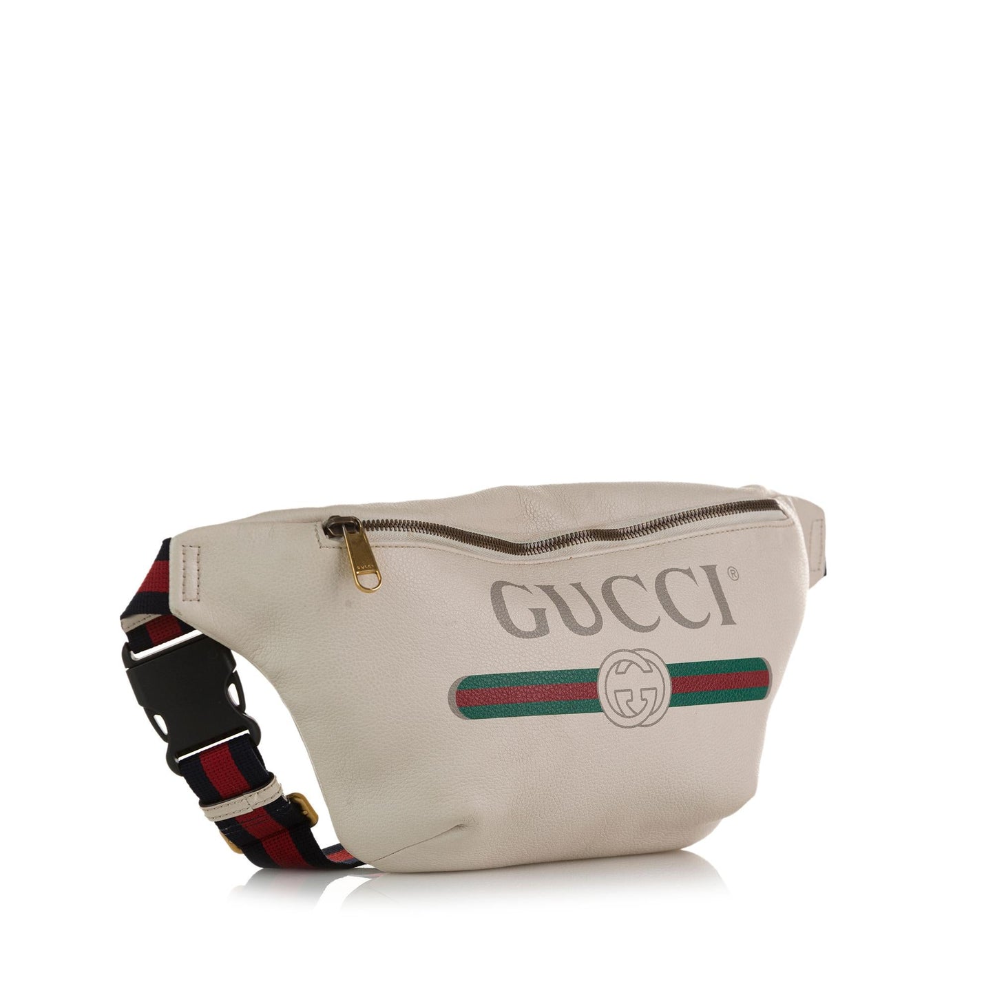Gucci Belt SHG-AN12yt Calf White Logo Accessory
