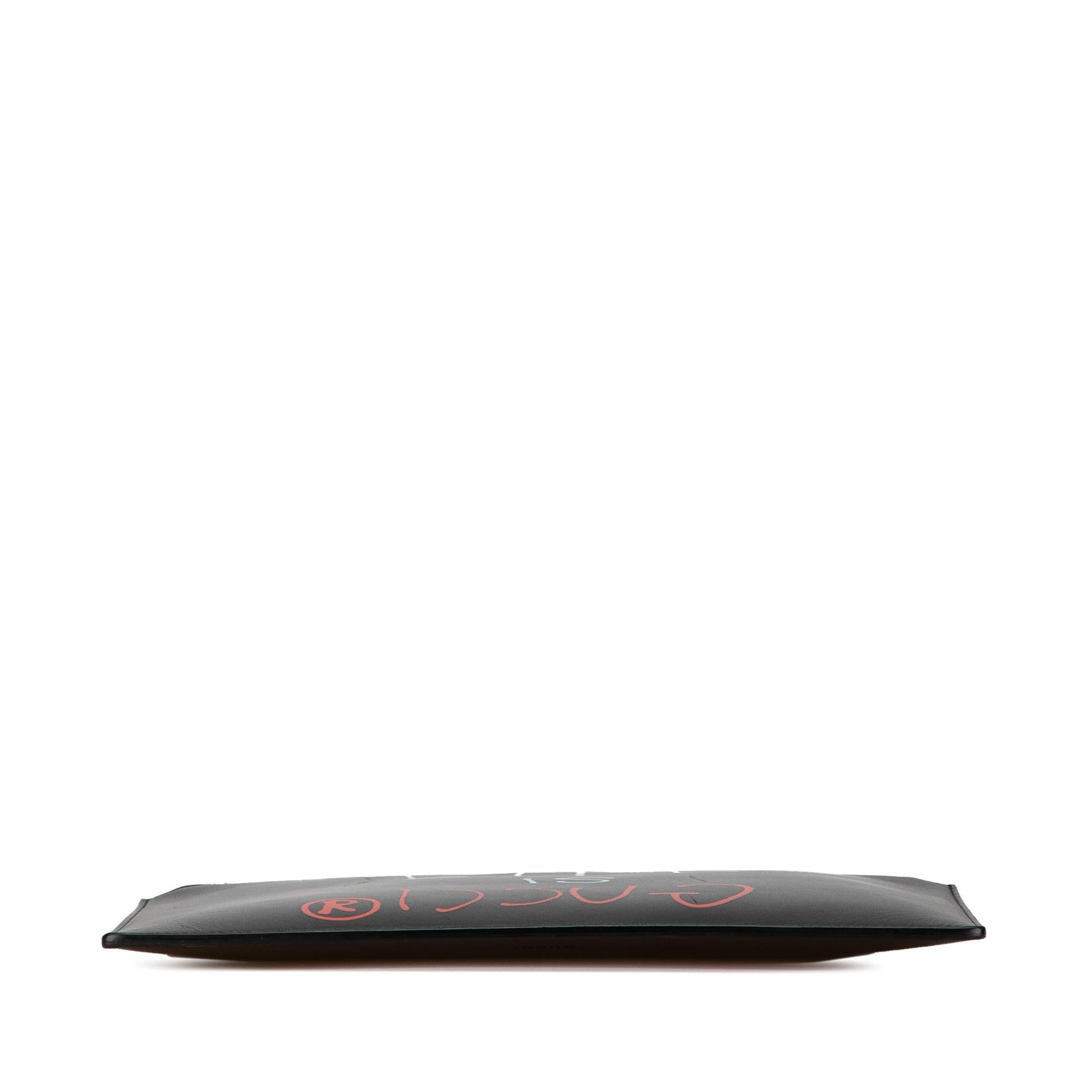 Gucci GucciGhost Life is Zip Pouch Calf Black Clutch Bag