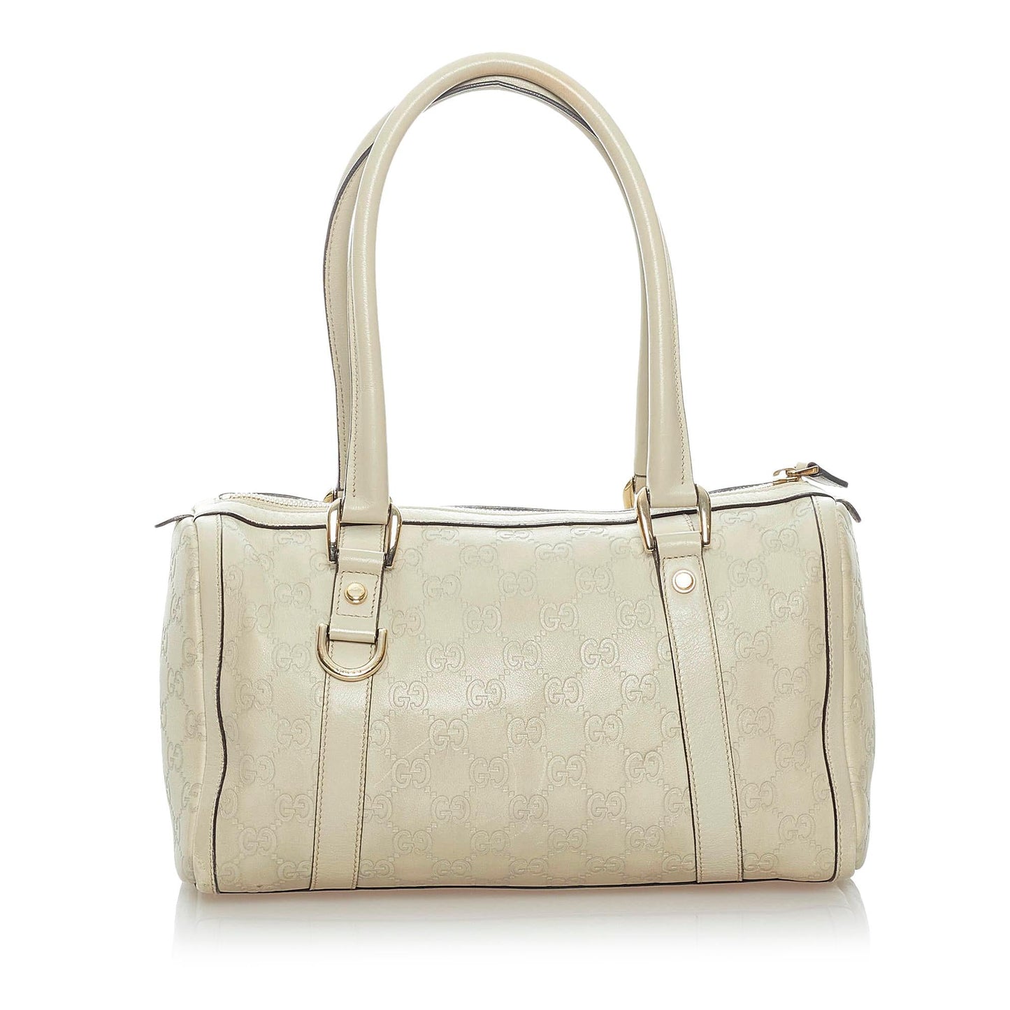 Gucci Guccissima Abbey Boston SHG Leather Calf White Satchel Bag