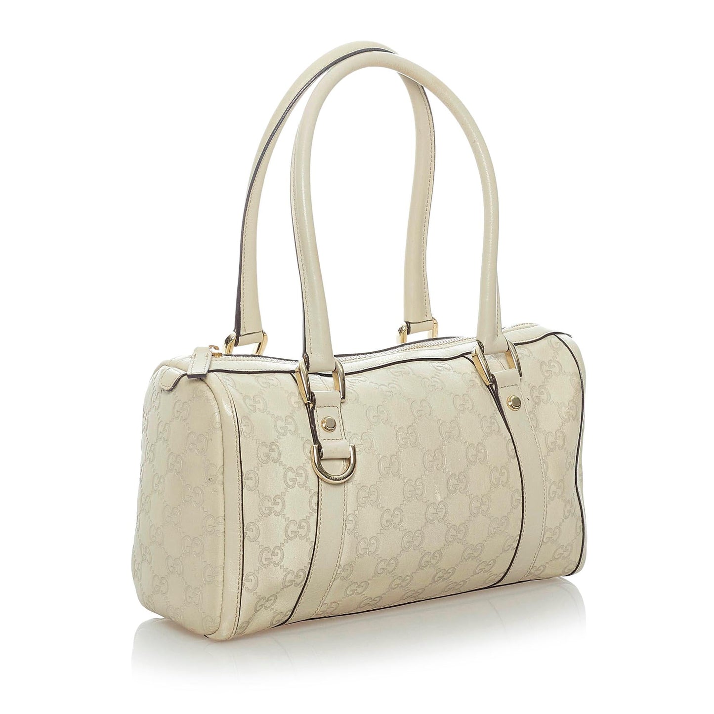 Gucci Guccissima Abbey Boston SHG Leather Calf White Satchel Bag