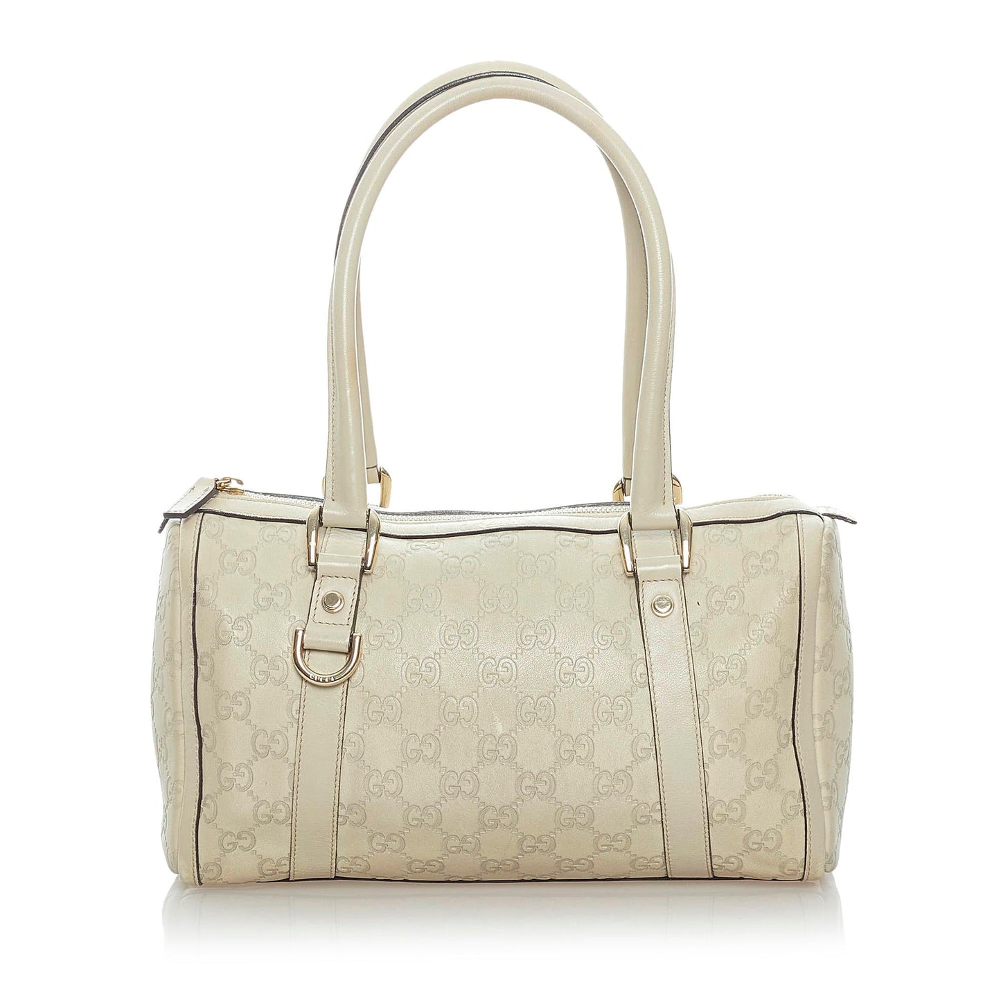 Gucci Guccissima Abbey Boston SHG Leather Calf White Satchel Bag Bag Shg