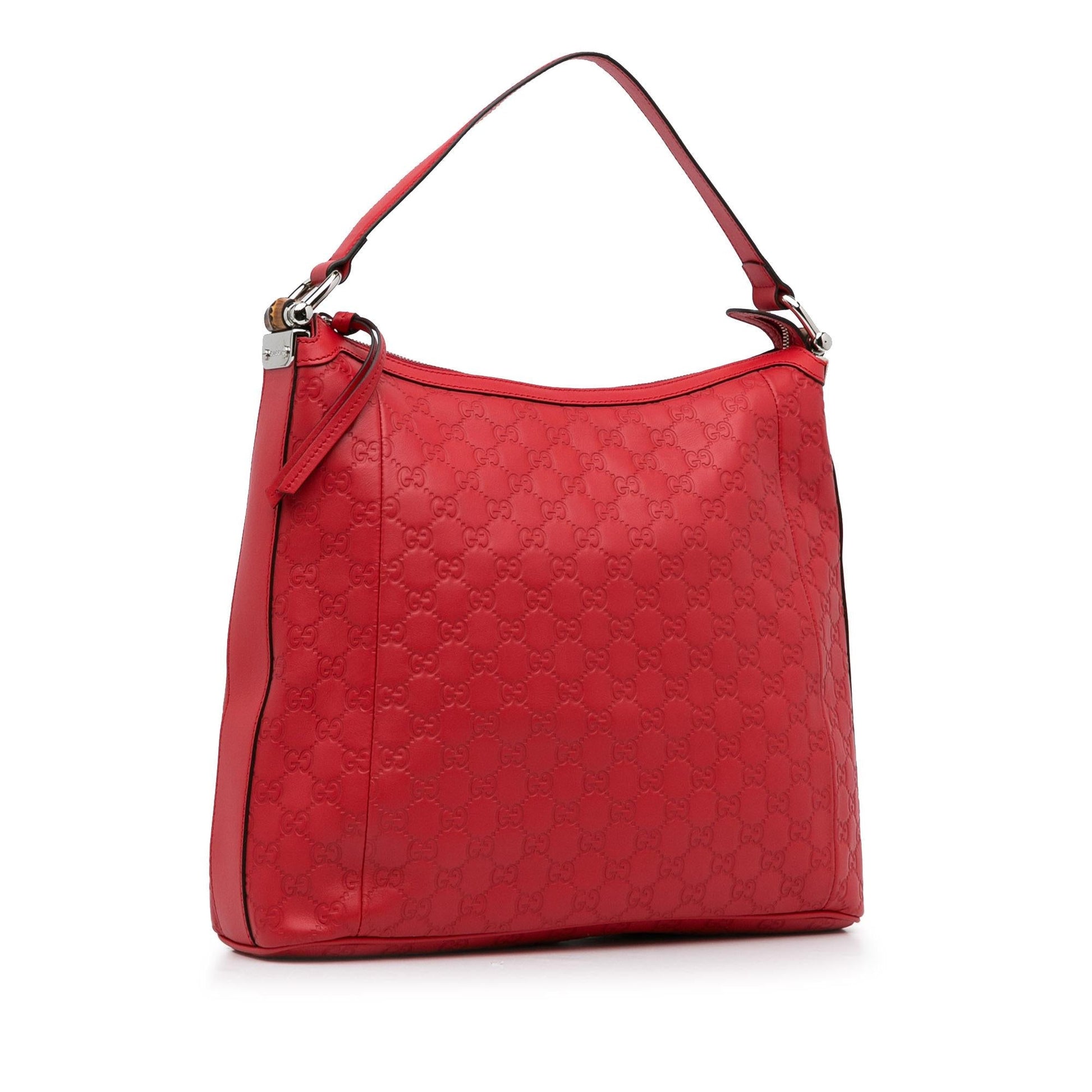 Gucci Guccissima Bamboo SHG-Zkij8n Calf Red Shoulder Bag