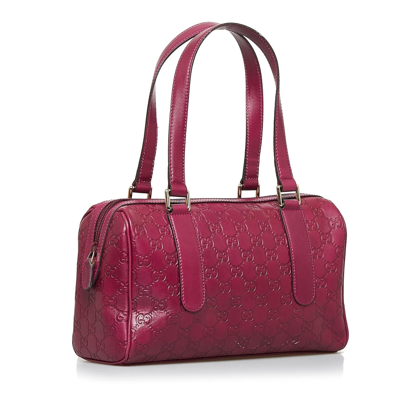 Gucci Guccissima Boston SHG-OEyLTS Calf Red Satchel Bag