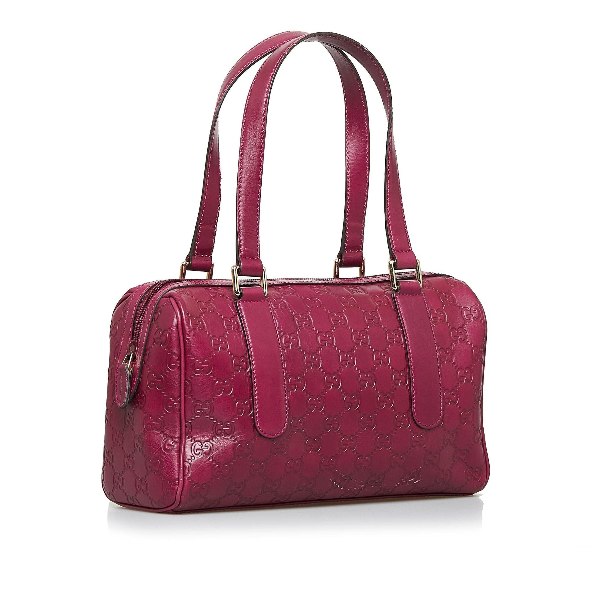 Gucci Guccissima Boston SHG-OEyLTS Calf Red Satchel Bag