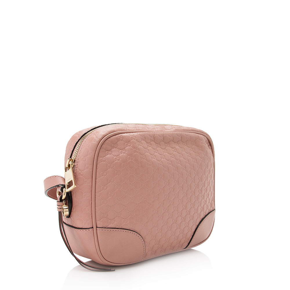 Gucci Guccissima Bree Disco SHF Leather Pink Crossbody Bag