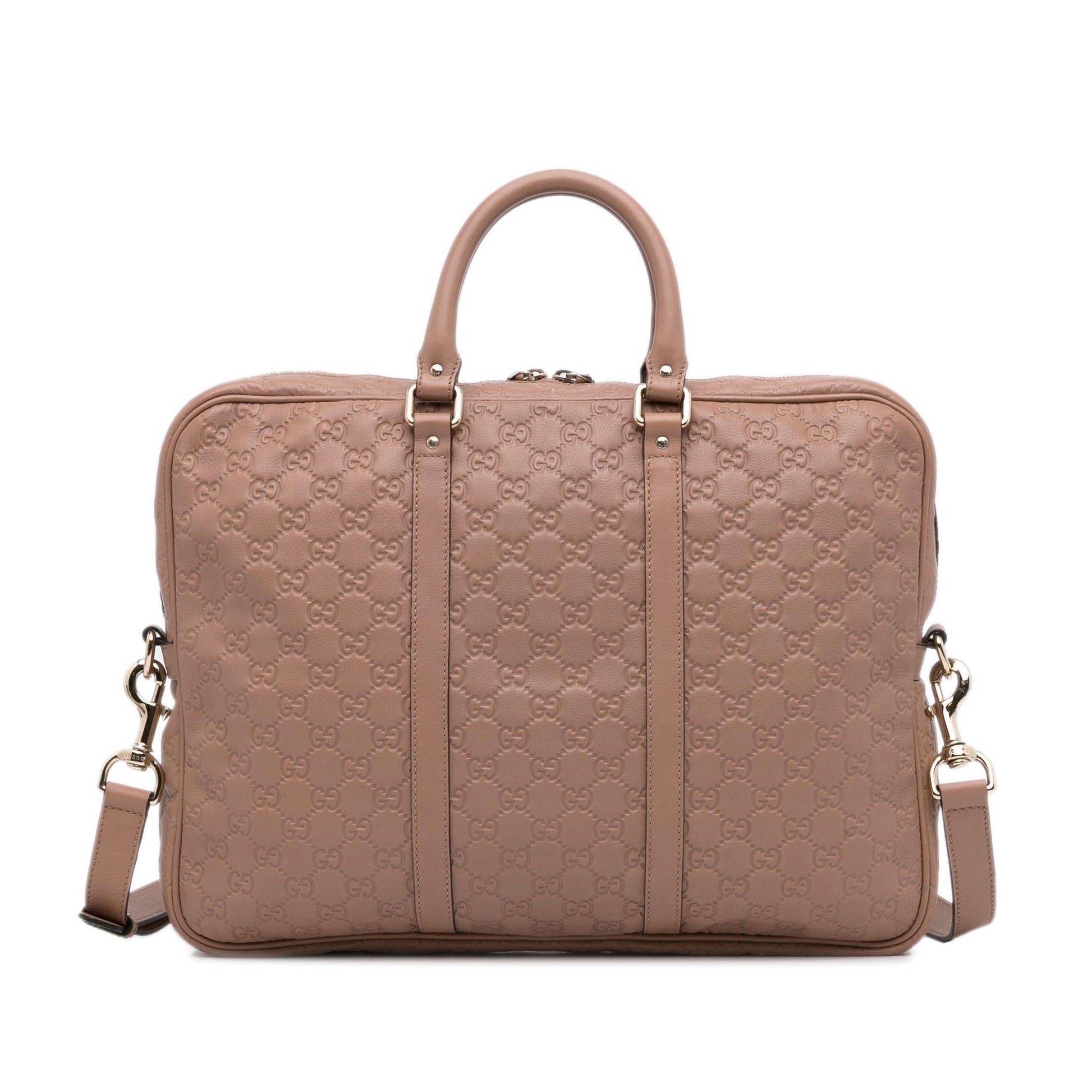 Gucci Guccissima Briefcase SHG-yrlyXS Calf Brown Tote Bag
