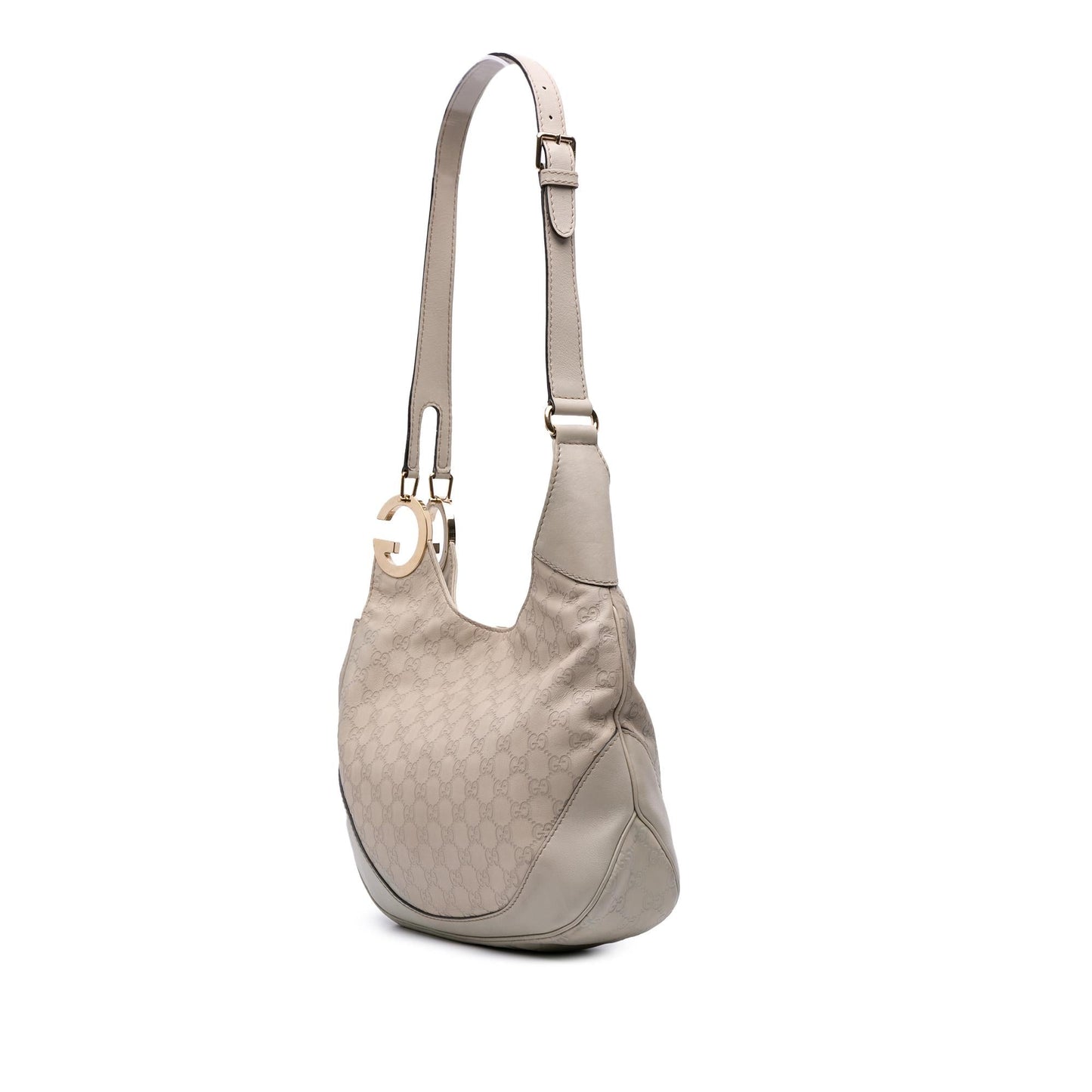 Gucci Guccissima Charlotte Calf White Crossbody Bag