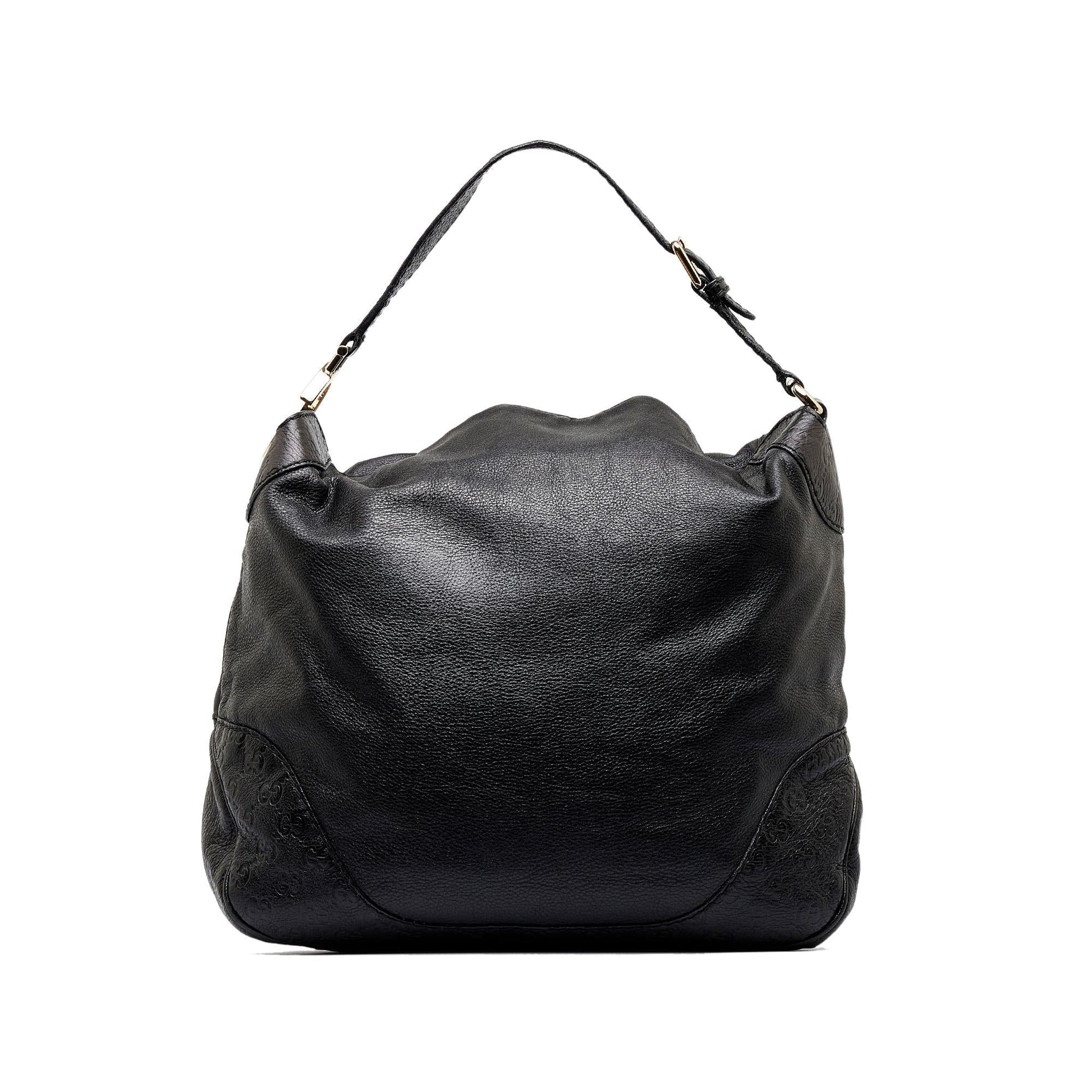 Gucci Guccissima Charlotte SHG-Q1dlly Calf Black Tote Bag