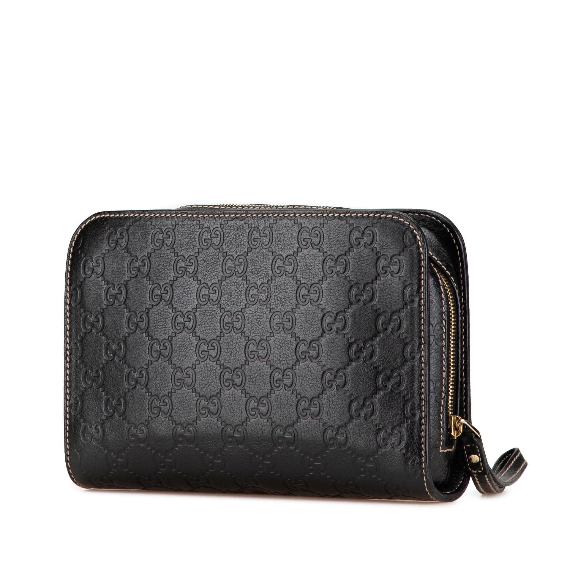 Gucci Guccissima SHG-KaSioJ Calf Black Clutch Bag