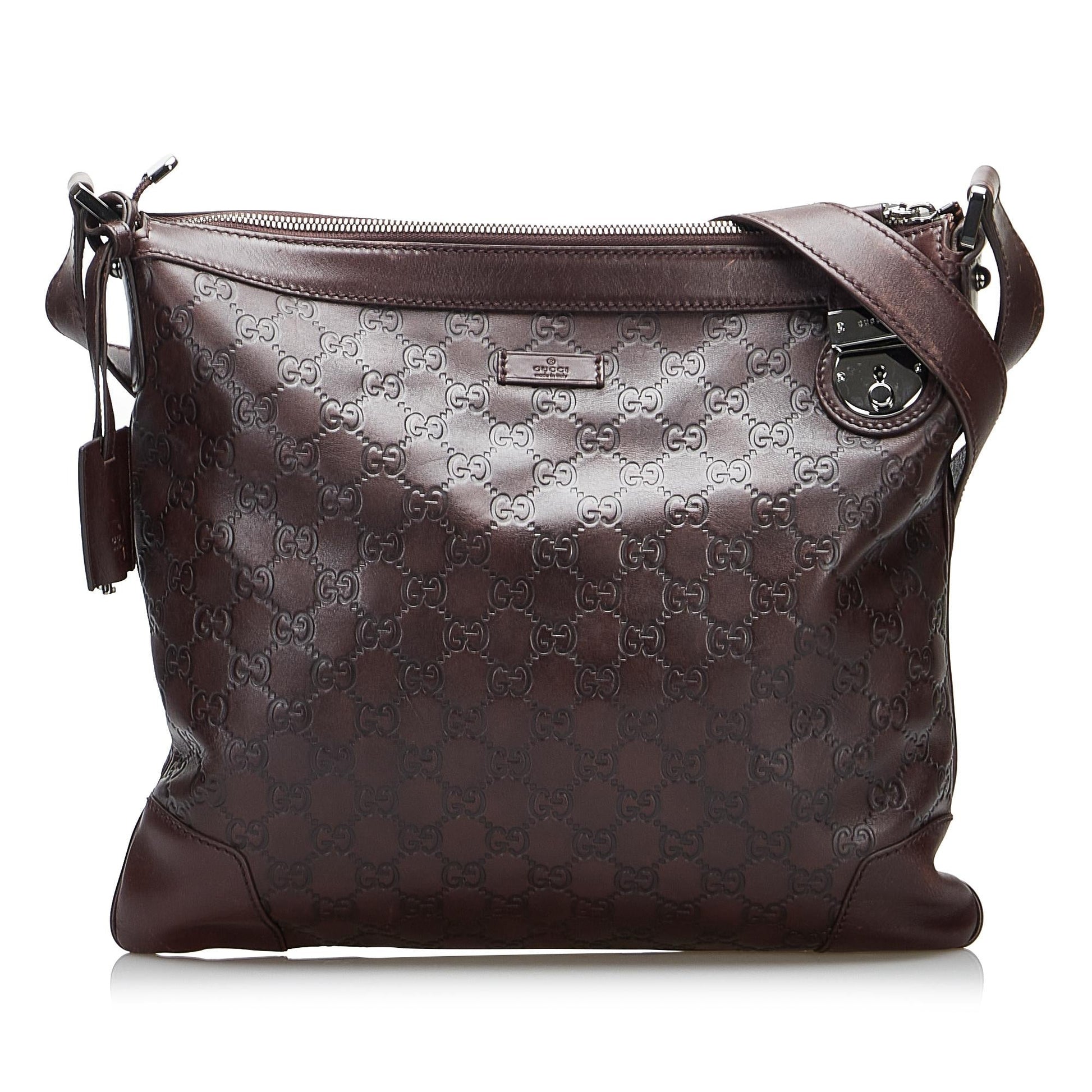 Gucci Guccissima SHG-WvF8Kk Calf Brown Crossbody Bag