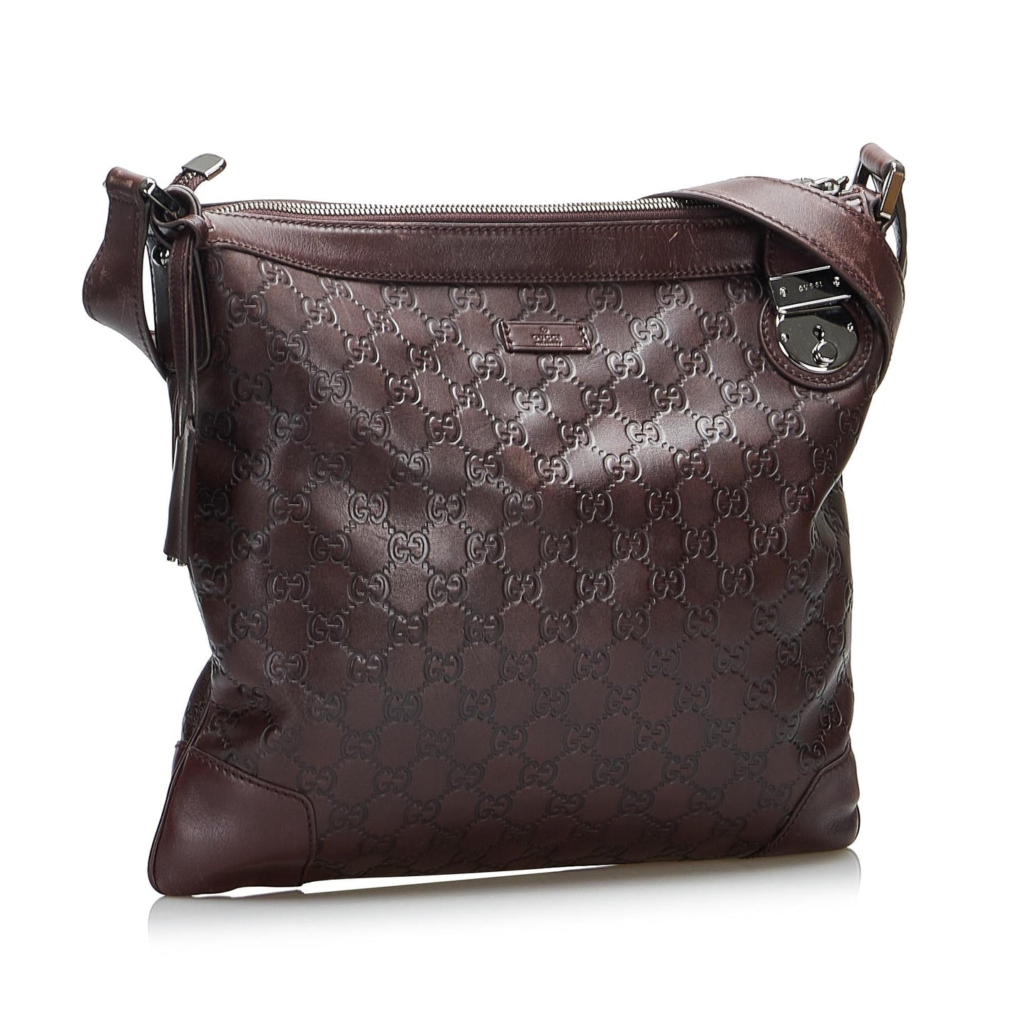 Gucci Guccissima SHG-WvF8Kk Calf Brown Crossbody Bag