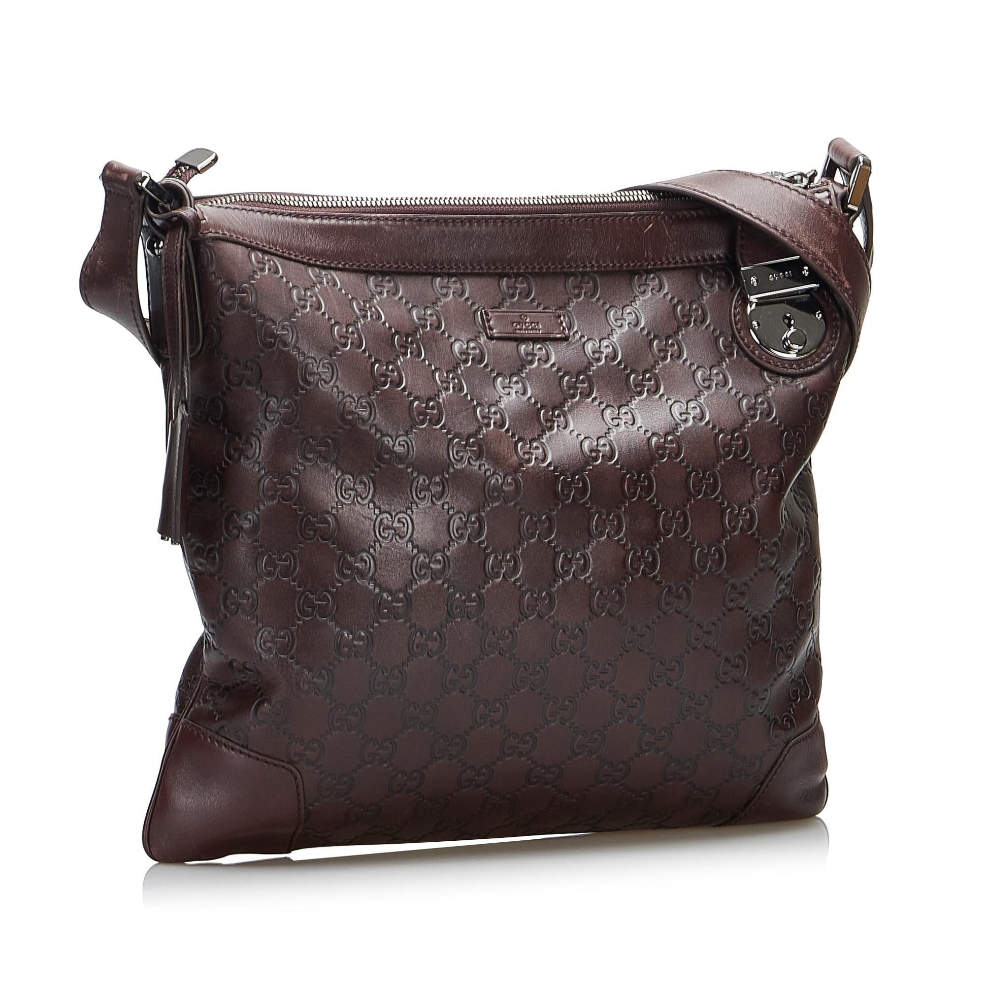 Gucci Guccissima SHG-WvF8Kk Calf Brown Crossbody Bag
