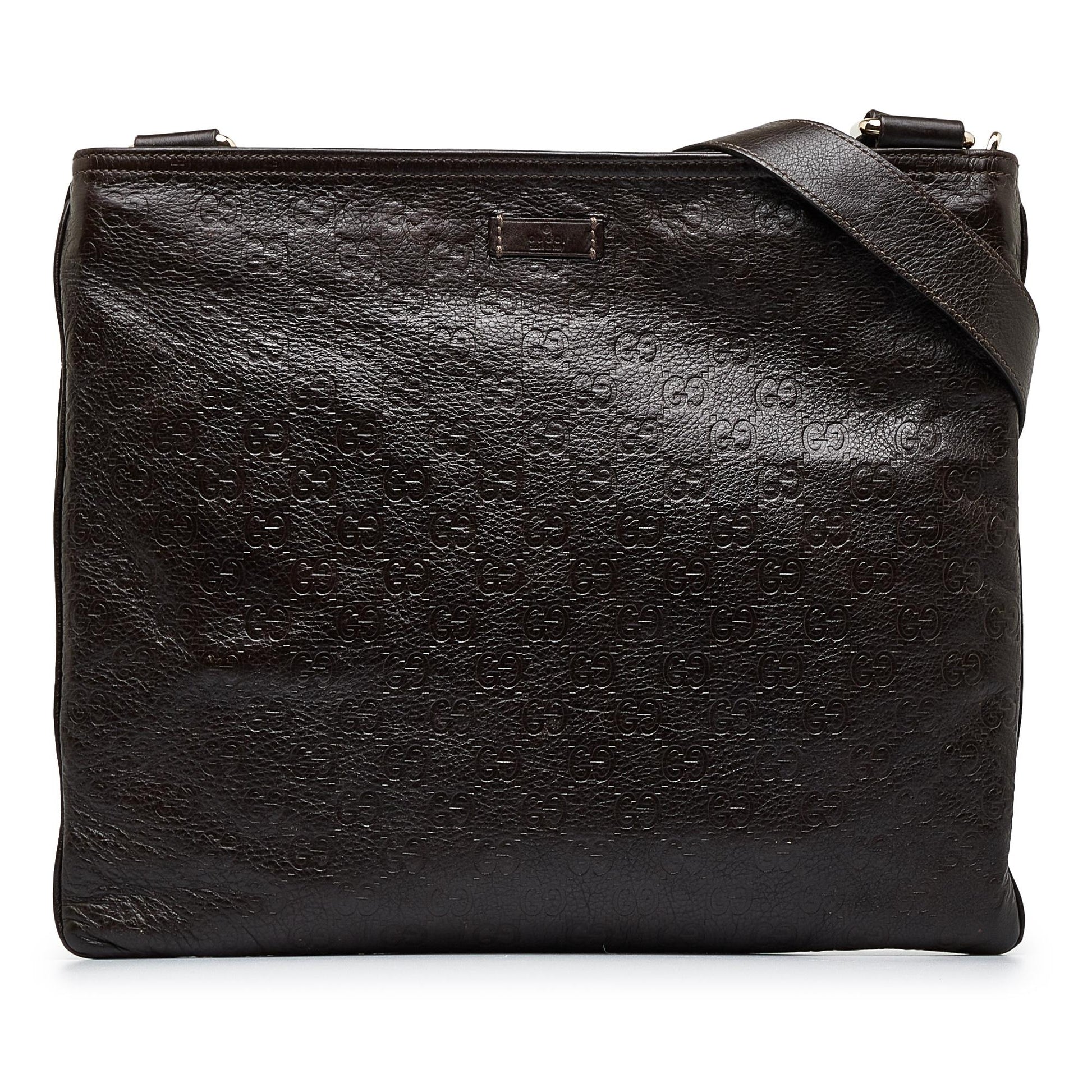 Gucci Guccissima SHG-dFcn2w Calf Brown Crossbody Bag