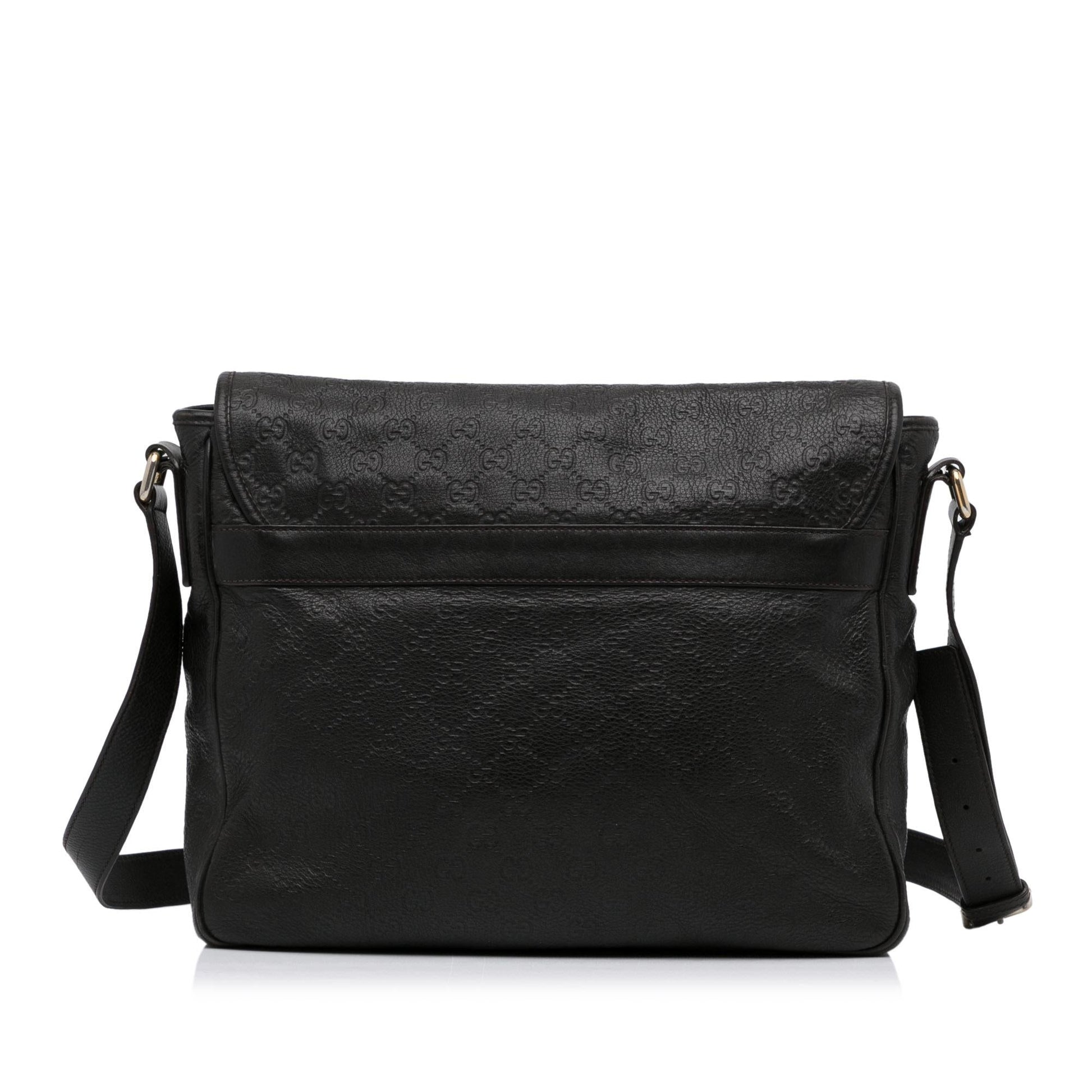Gucci Guccissima SHG-FkZ5fk Calf Black Crossbody Bag