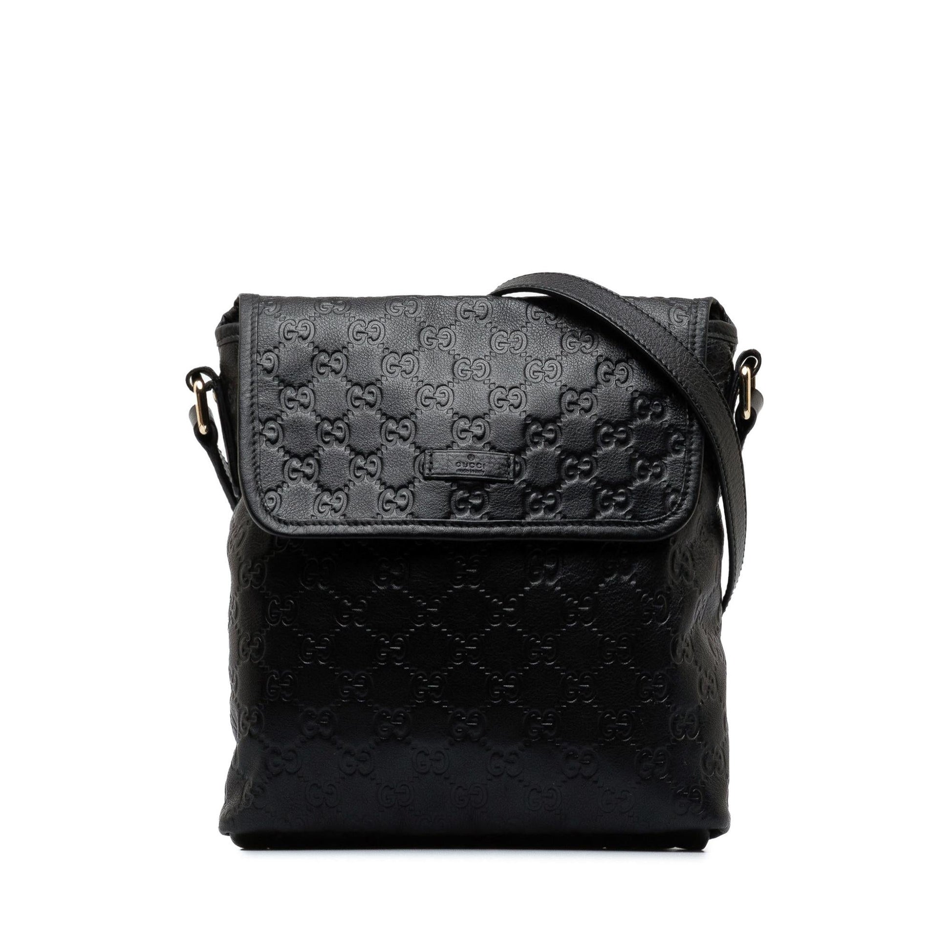 Gucci Guccissima SHG-KNB2JH Calf Black Crossbody Bag