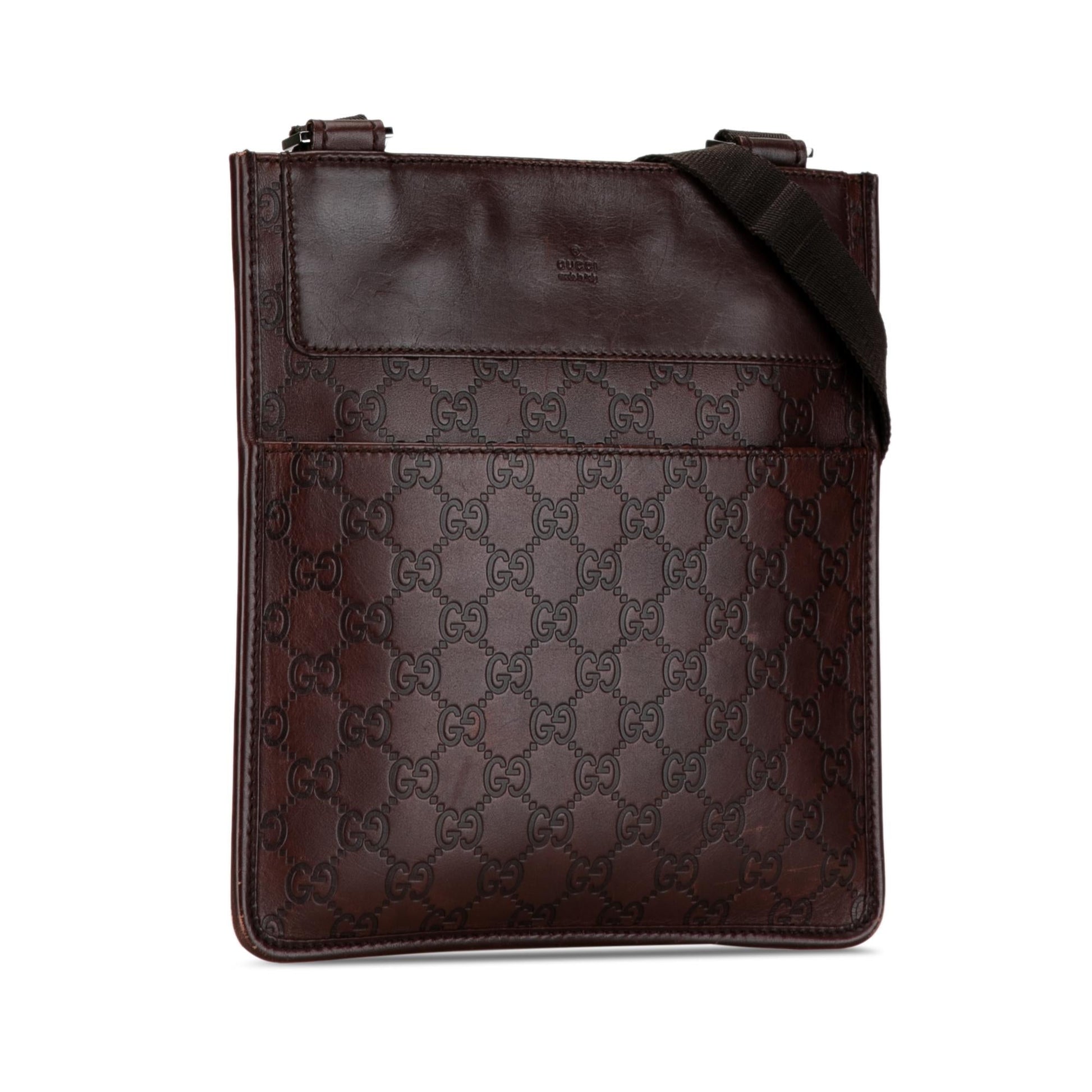 Gucci Guccissima SHG-ABBGsh Calf Brown Crossbody Bag