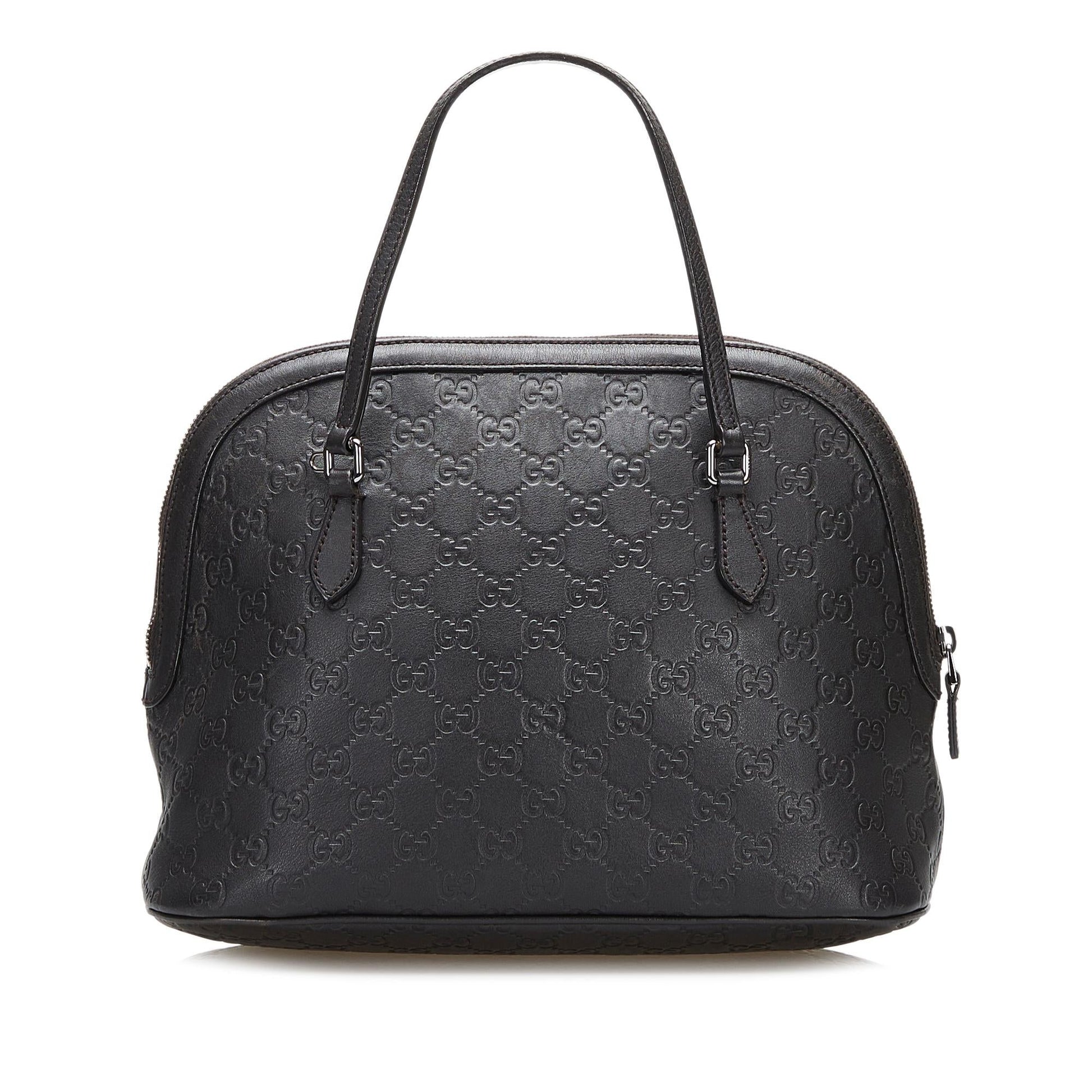 Gucci Guccissima Dome SHG-qBJb0v Calf Black Satchel Bag
