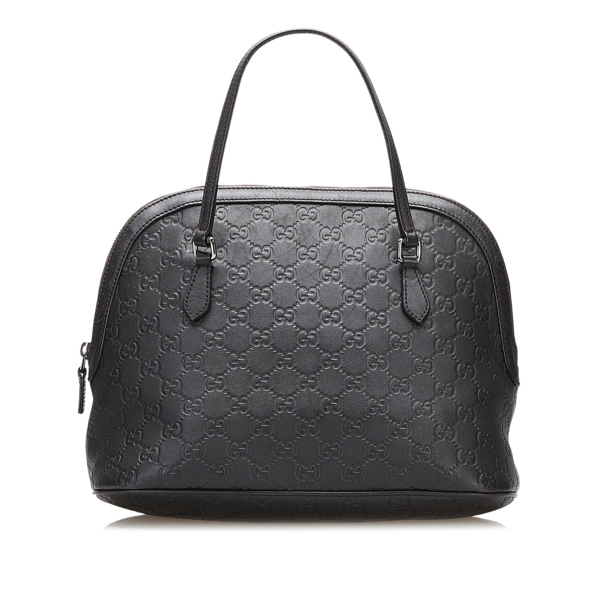 Gucci Guccissima Dome SHG-qBJb0v Calf Black Satchel Bag