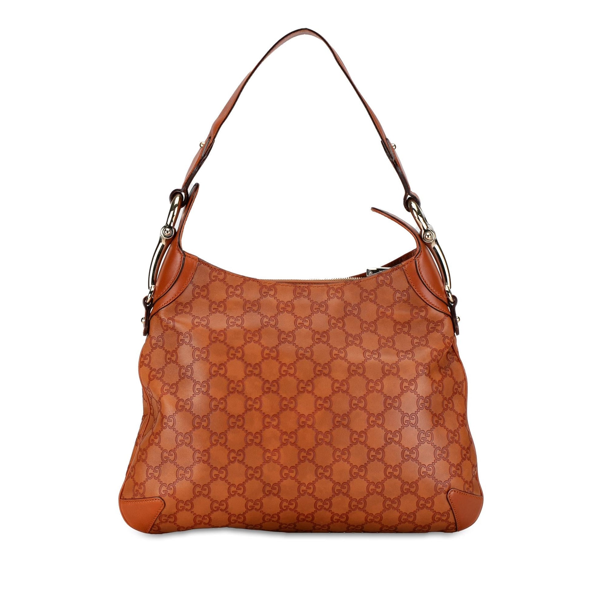 Gucci Guccissima Horsebit Creole SHG-bRQZUE Calf Brown Shoulder Bag