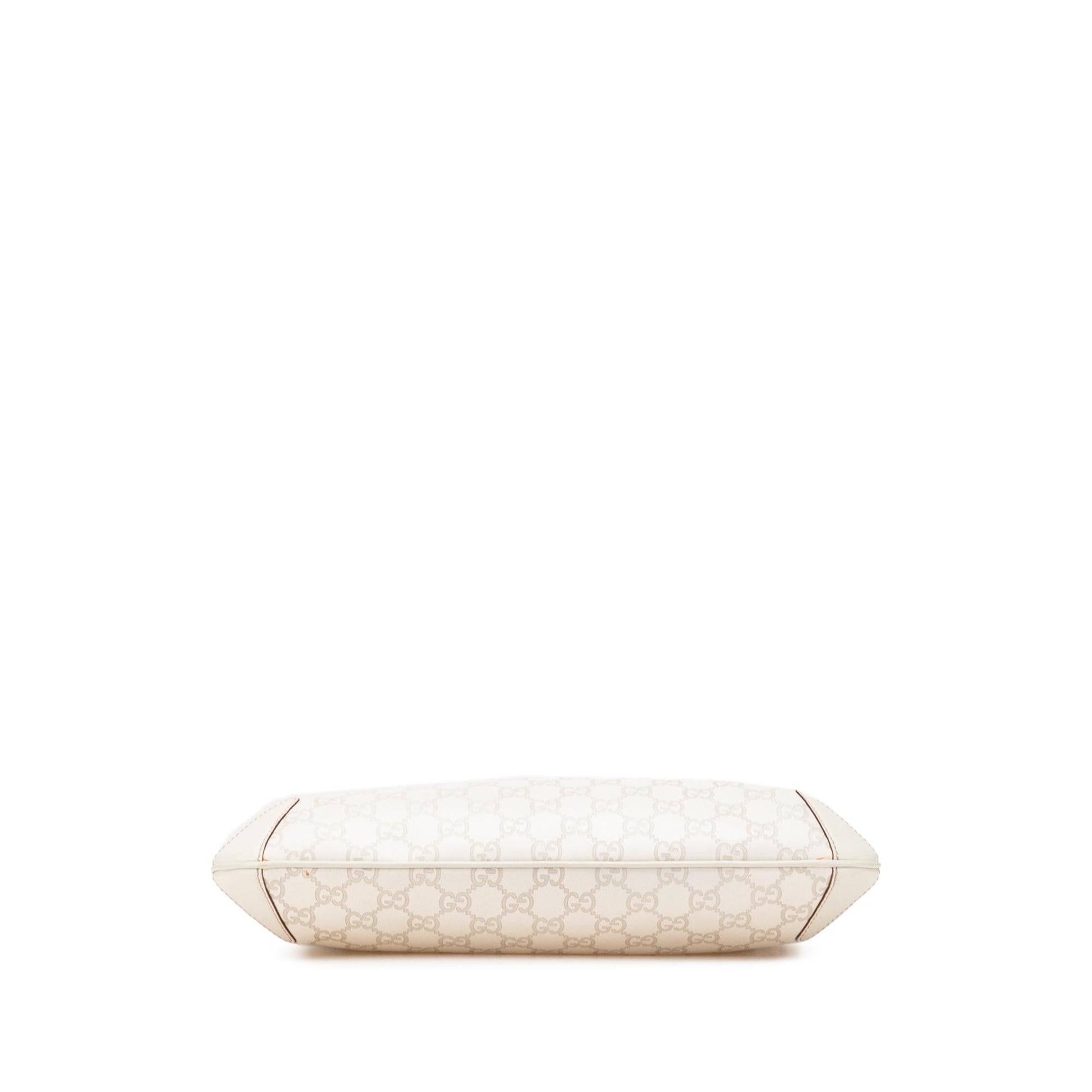 Gucci Guccissima Horsebit Creole Calf White Shoulder Bag Hobo 1