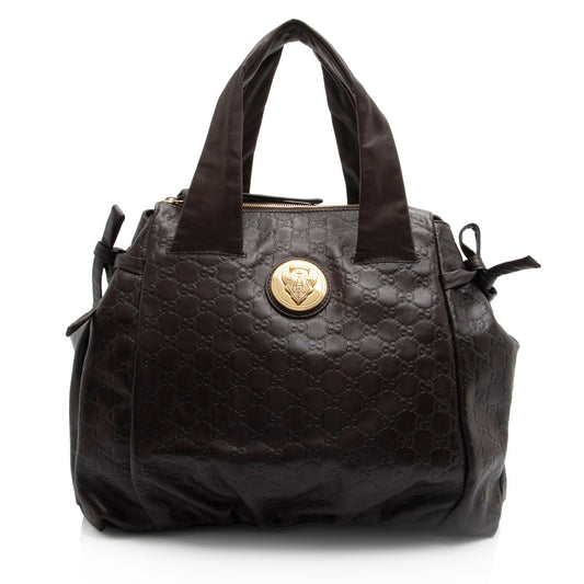Gucci Guccissima Hysteria SHF-U9A7KY Leather Brown Tote Bag