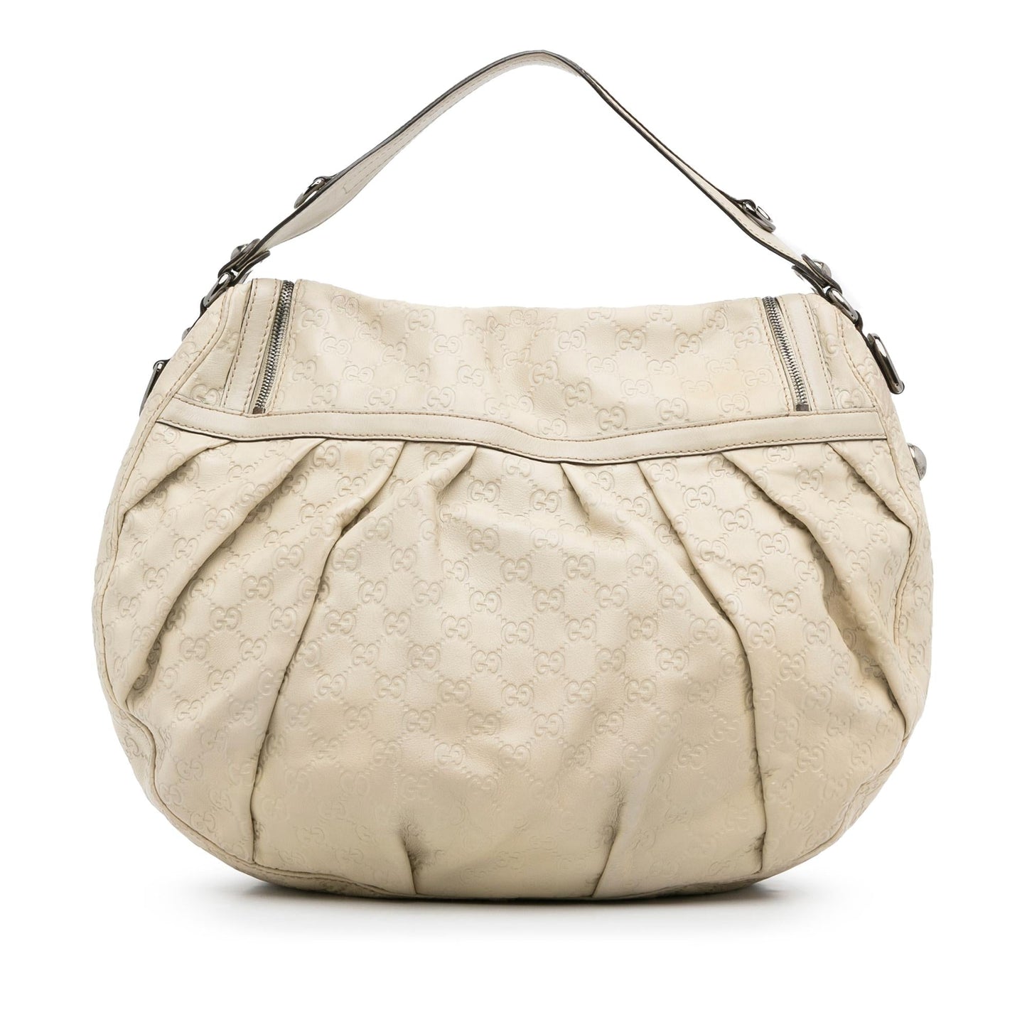Gucci Guccissima Icon Bit SHG-WNRwkm Calf White Satchel Bag