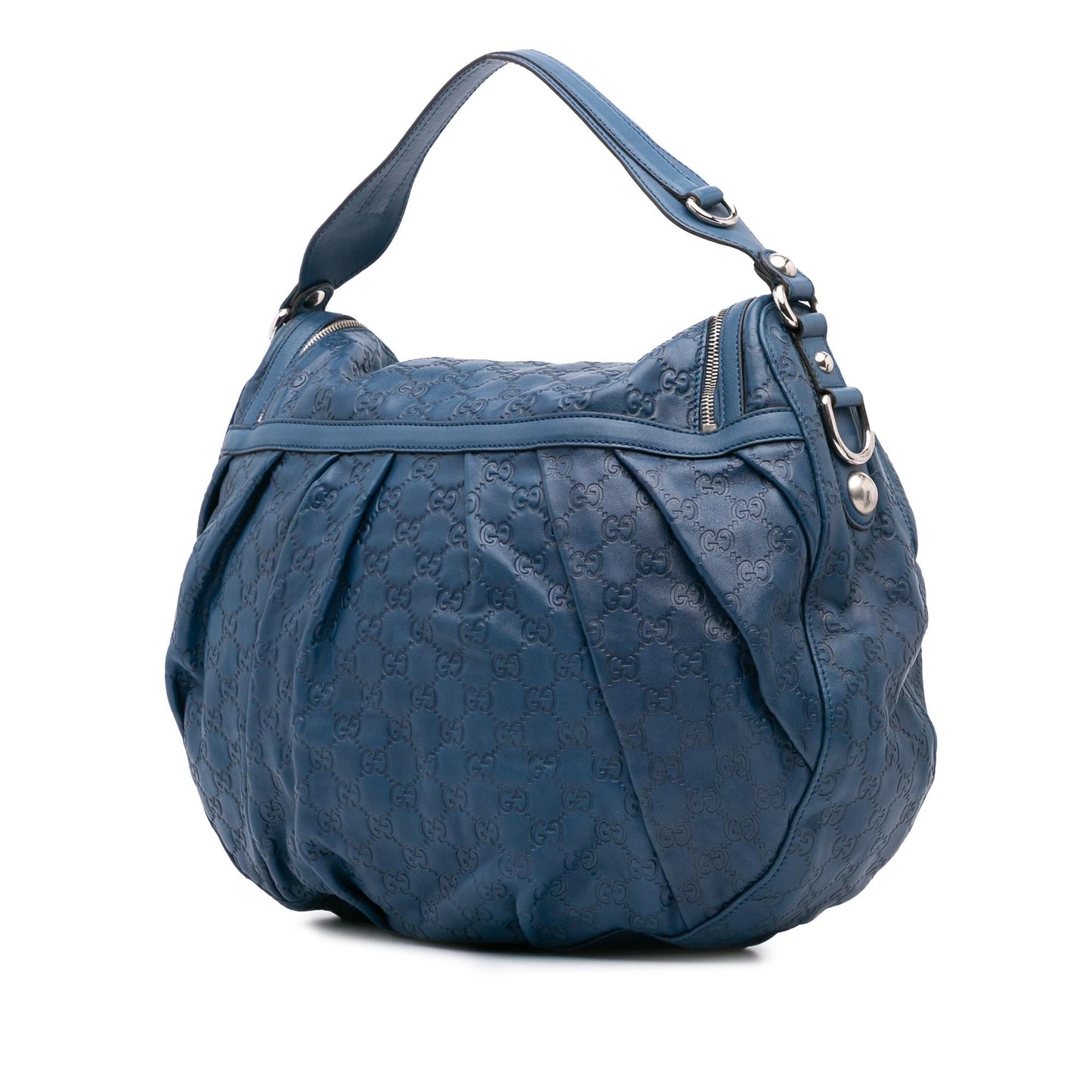 Gucci Guccissima Icon Bit Calf Blue Satchel Bag